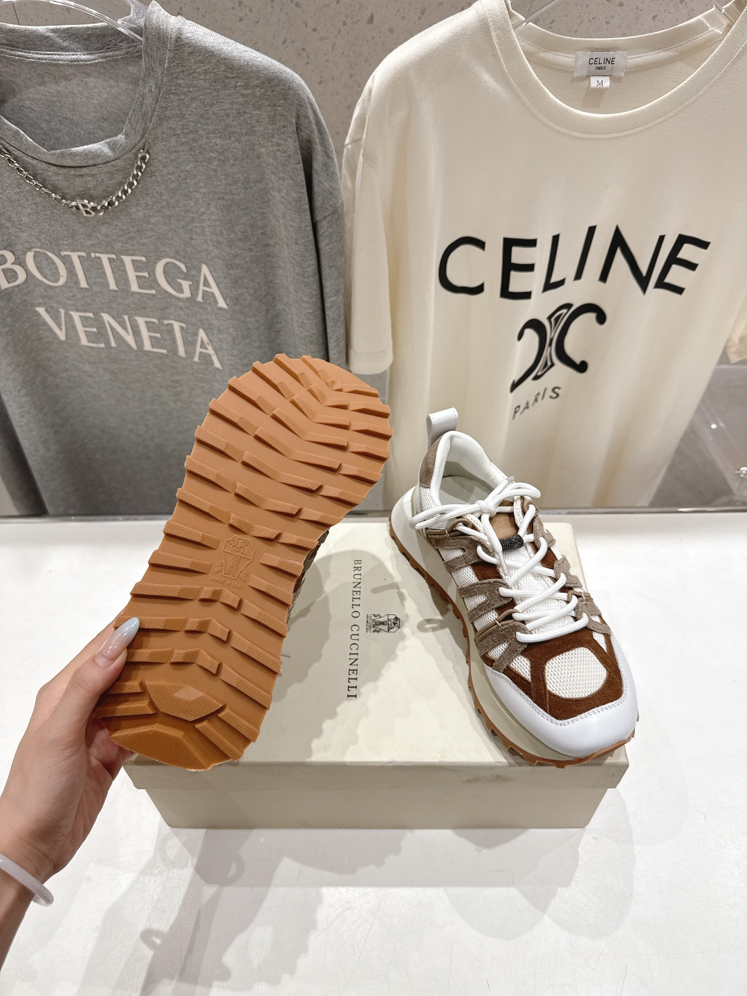 高版本出厂 情侣款 Brunello Cucinelli F059新款BC系带厚底情侣款休闲运动鞋，市场