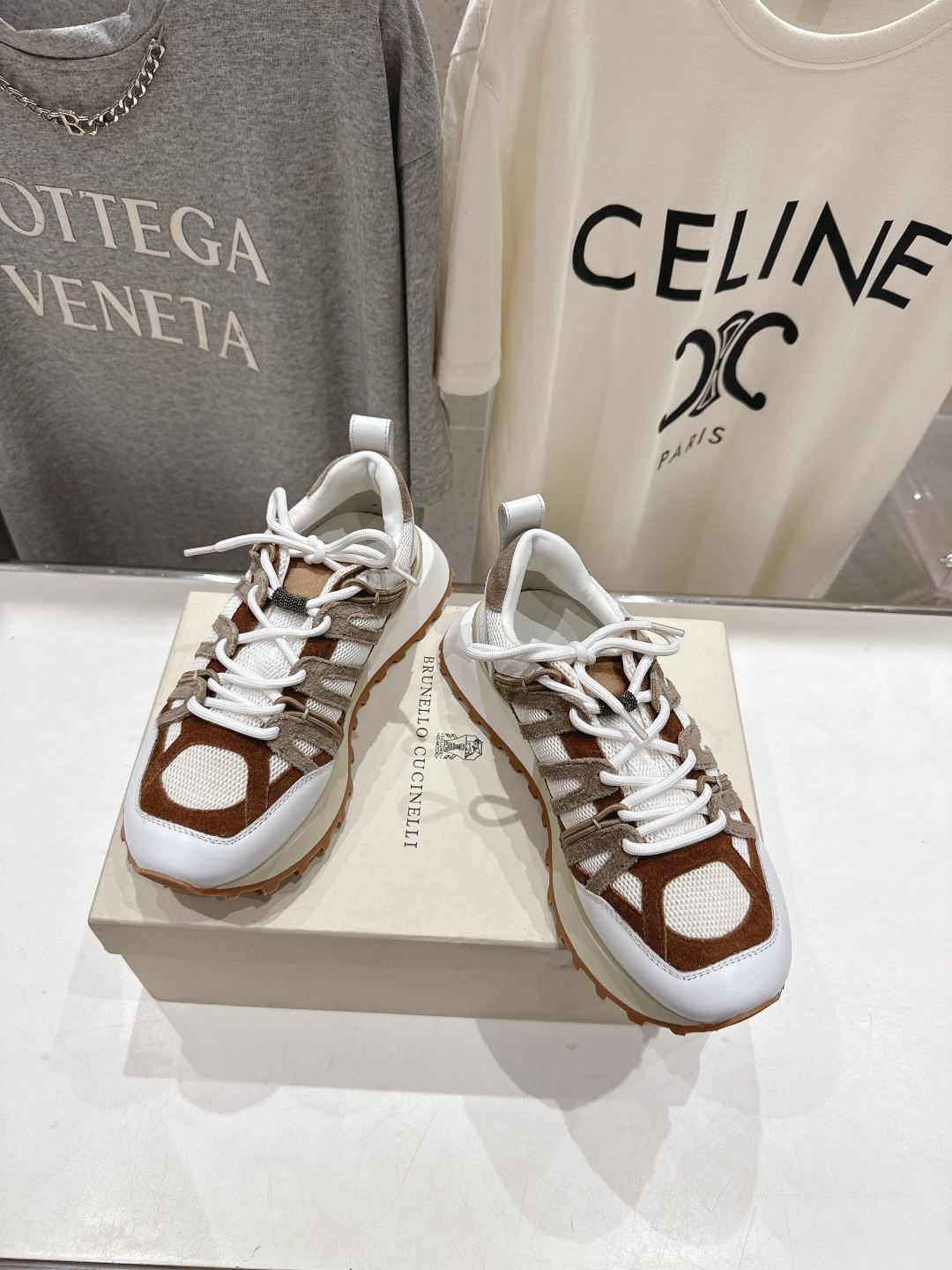 高版本出厂 情侣款 Brunello Cucinelli F059新款BC系带厚底情侣款休闲运动鞋，市场