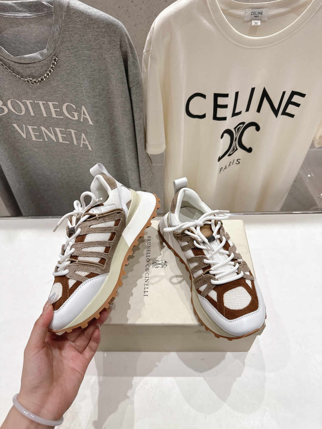 高版本出厂 情侣款 Brunello Cucinelli F059新款BC系带厚底情侣款休闲运动鞋，市场