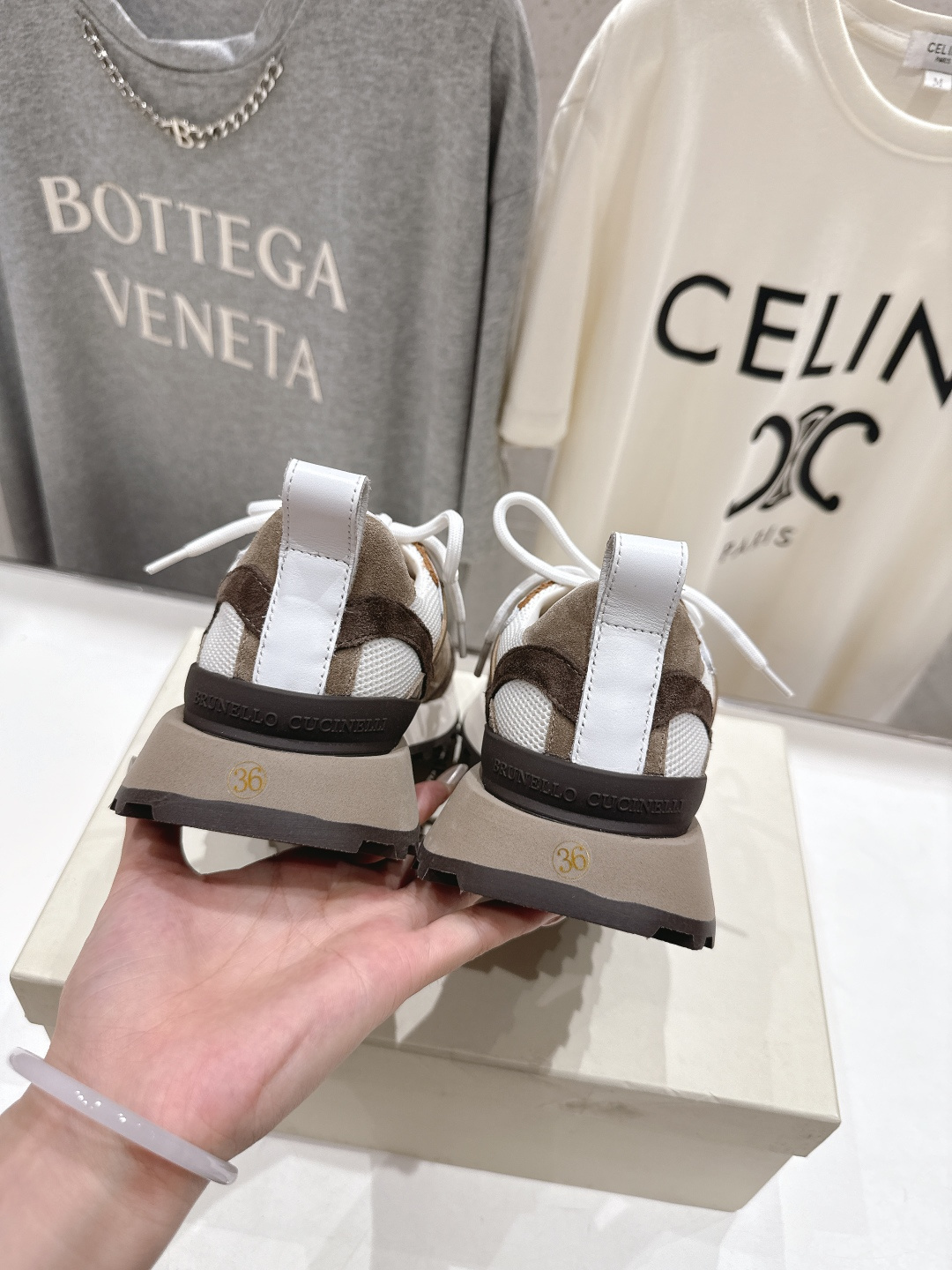 高版本出厂 情侣款 Brunello Cucinelli F059新款BC系带厚底情侣款休闲运动鞋，市场