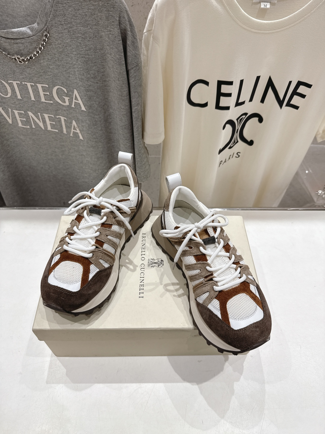 高版本出厂 情侣款 Brunello Cucinelli F059新款BC系带厚底情侣款休闲运动鞋，市场