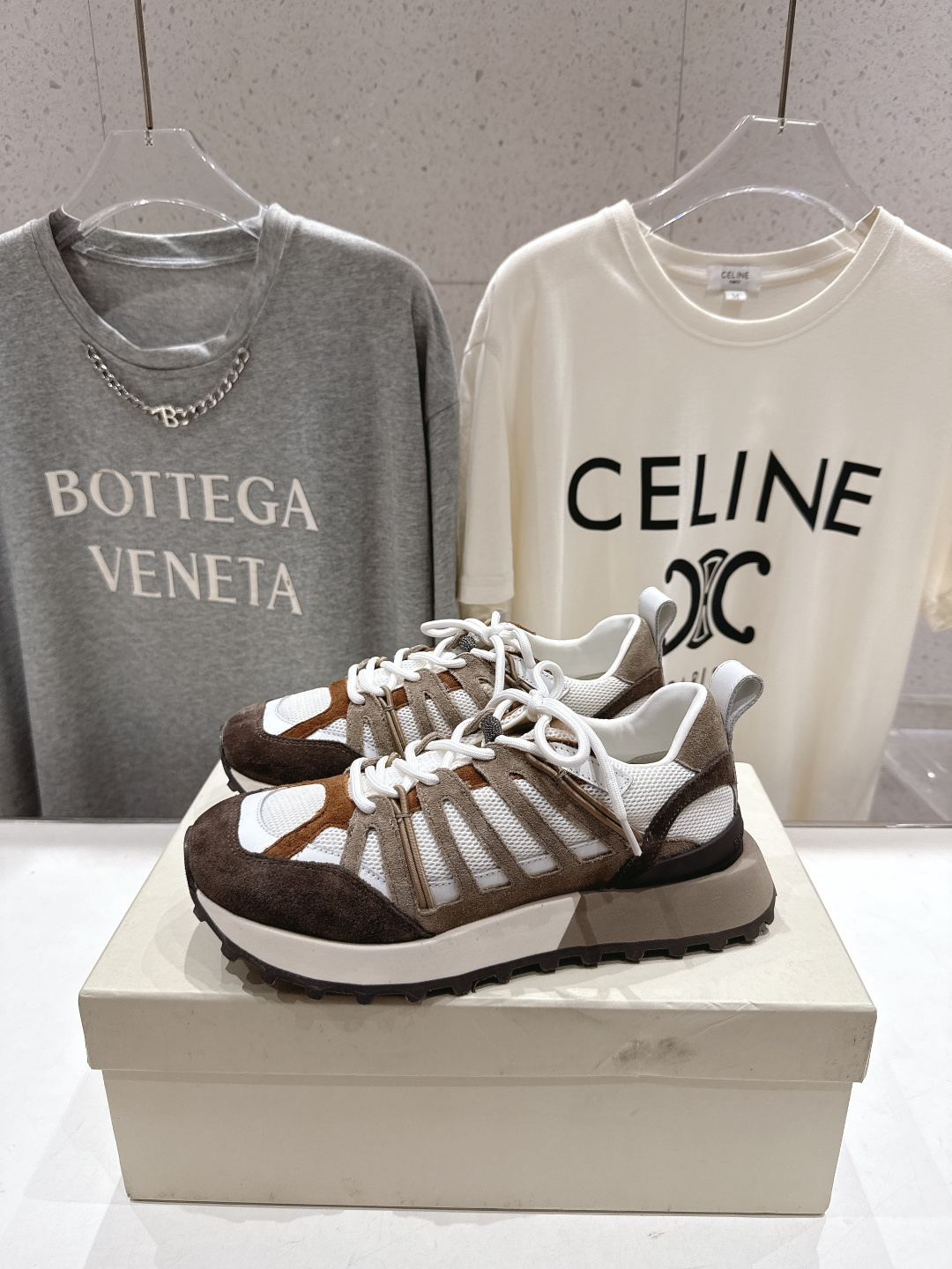 高版本出厂 情侣款 Brunello Cucinelli F059新款BC系带厚底情侣款休闲运动鞋，市场