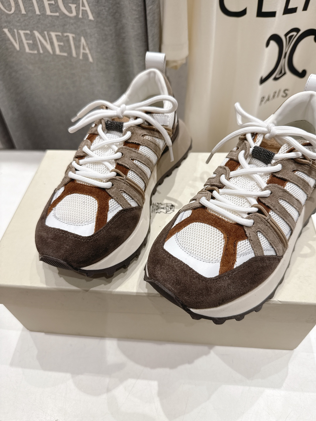 高版本出厂 情侣款 Brunello Cucinelli F059新款BC系带厚底情侣款休闲运动鞋，市场