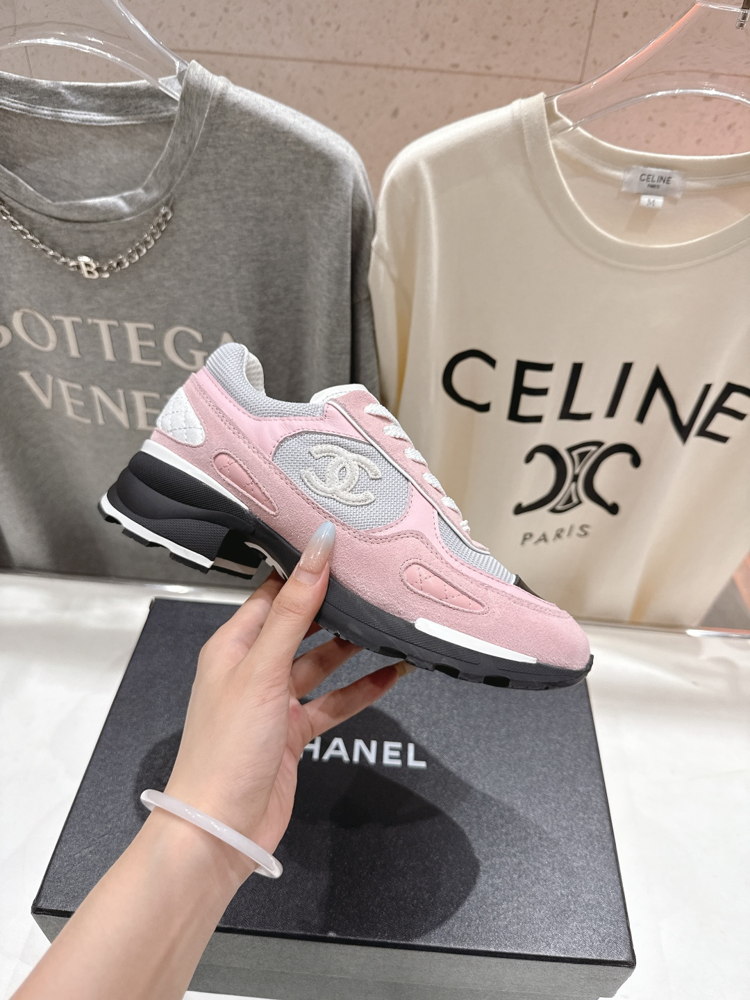 高版本出厂 Chane*香奈儿F015 小香 2025ss新款系带熊猫鞋休闲鞋小白鞋运动鞋 饼干鞋顶级版