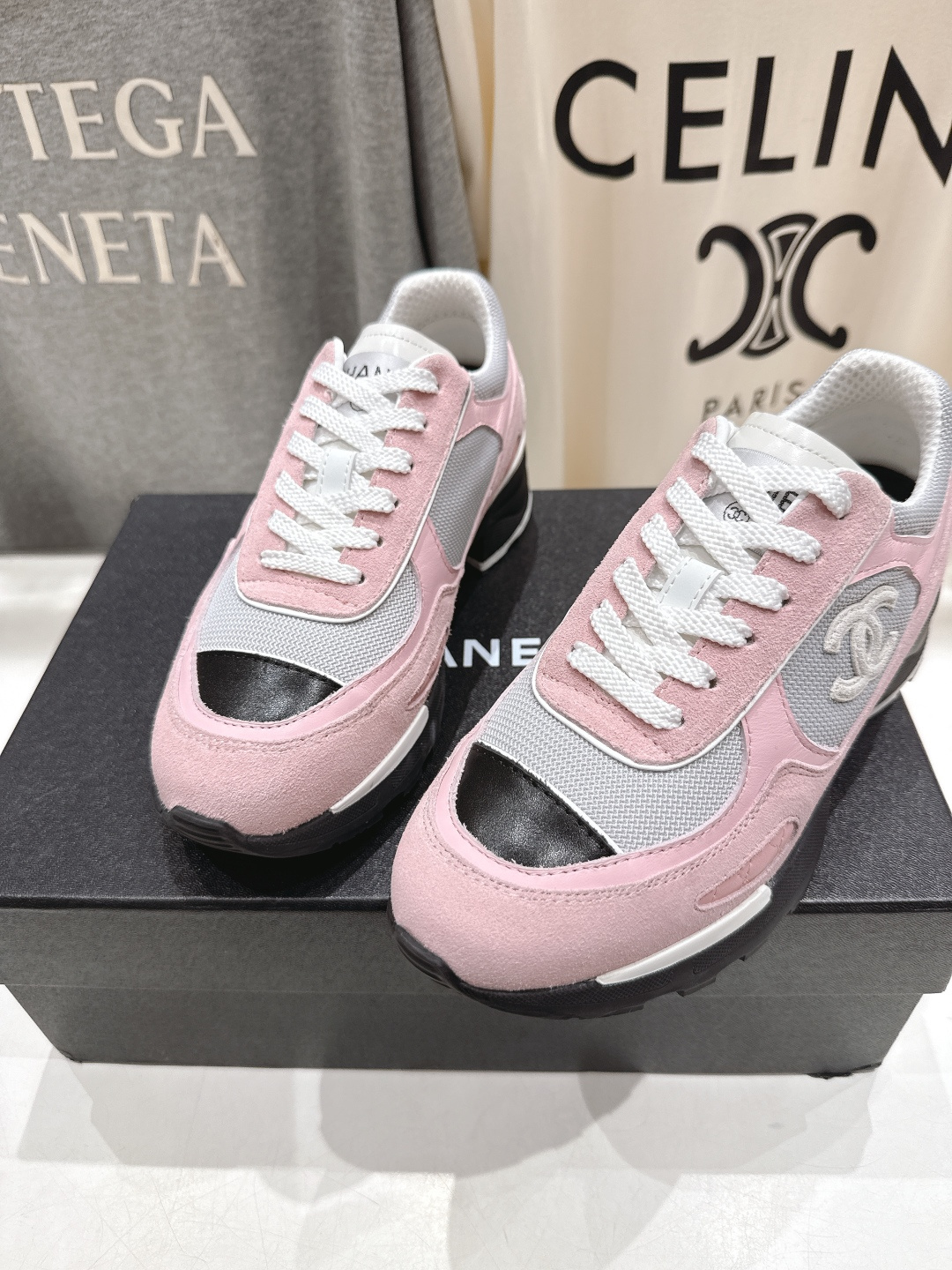 高版本出厂 Chane*香奈儿F015 小香 2025ss新款系带熊猫鞋休闲鞋小白鞋运动鞋 饼干鞋顶级版