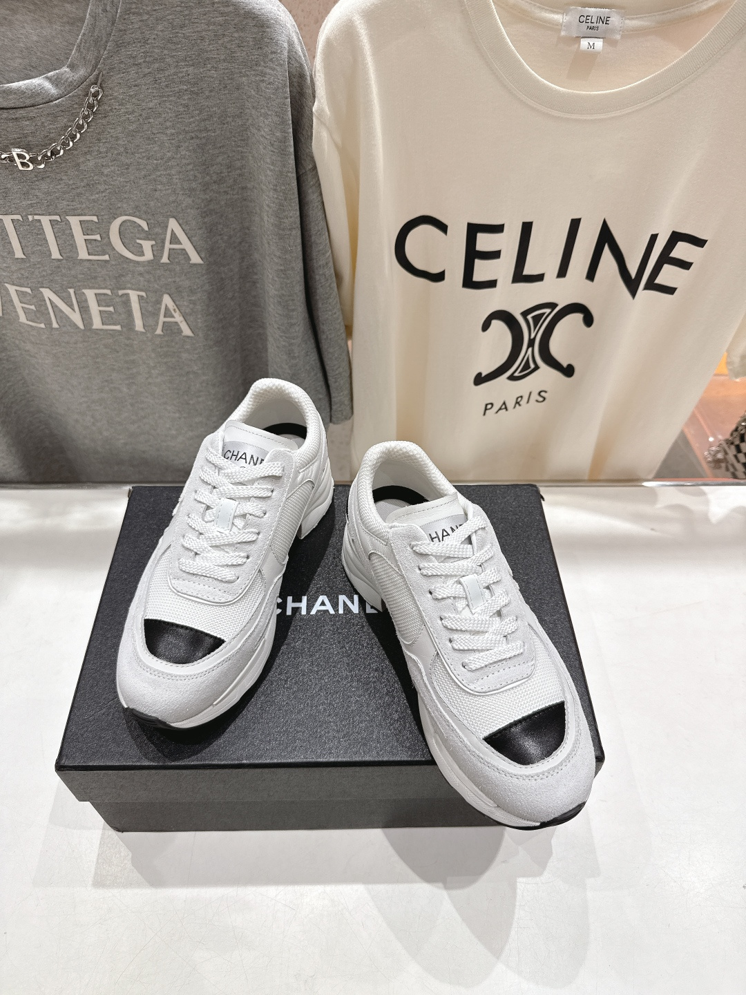 高版本出厂 Chane*香奈儿F015 小香 2025ss新款系带熊猫鞋休闲鞋小白鞋运动鞋 饼干鞋顶级版