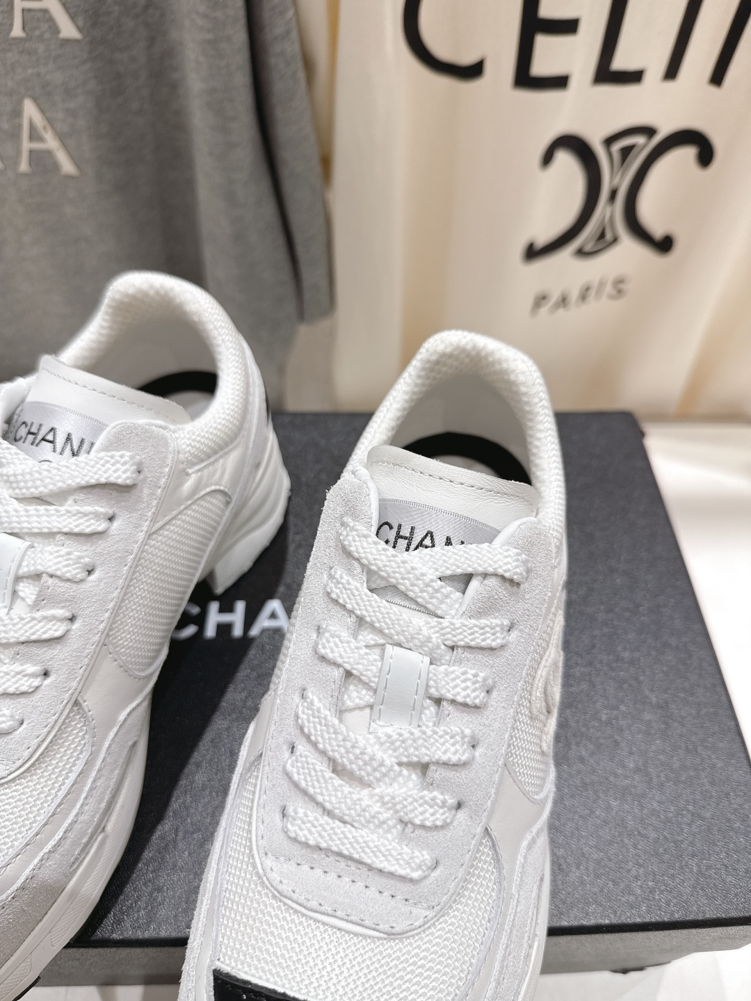 高版本出厂 Chane*香奈儿F015 小香 2025ss新款系带熊猫鞋休闲鞋小白鞋运动鞋 饼干鞋顶级版