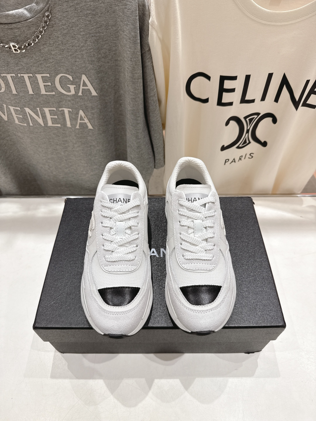 高版本出厂 Chane*香奈儿F015 小香 2025ss新款系带熊猫鞋休闲鞋小白鞋运动鞋 饼干鞋顶级版