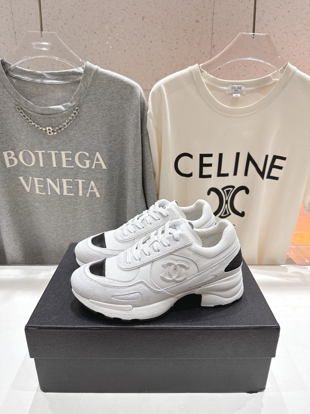 高版本出厂 Chane*香奈儿F015 小香 2025ss新款系带熊猫鞋休闲鞋小白鞋运动鞋 饼干鞋顶级版