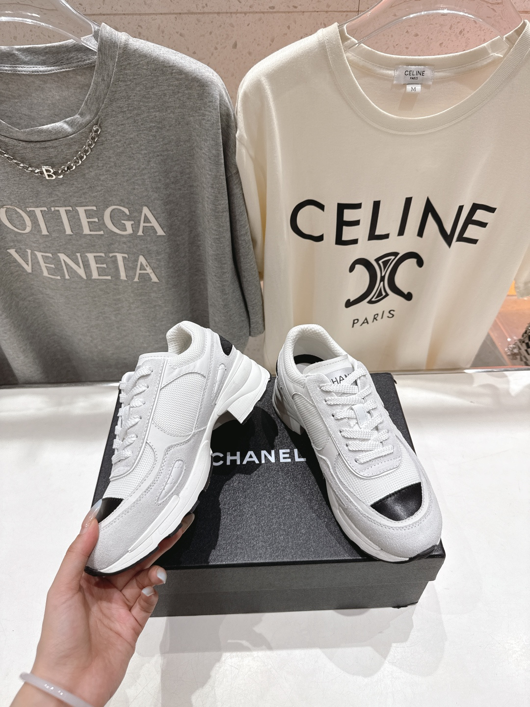 高版本出厂 Chane*香奈儿F015 小香 2025ss新款系带熊猫鞋休闲鞋小白鞋运动鞋 饼干鞋顶级版