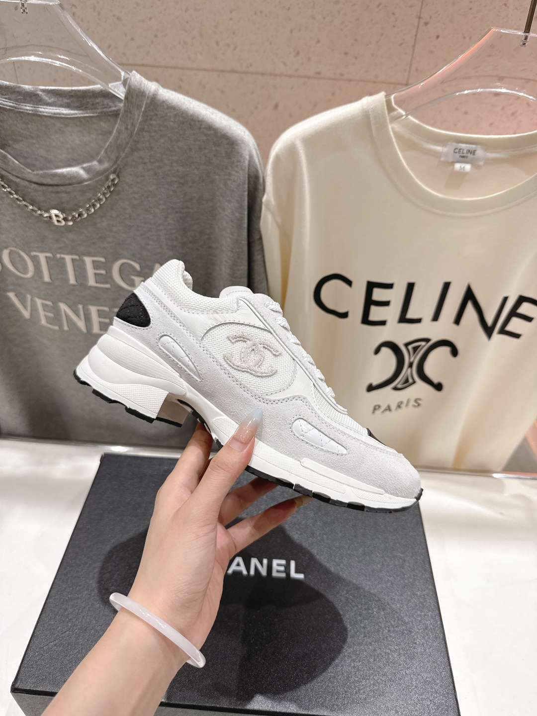 高版本出厂 Chane*香奈儿F015 小香 2025ss新款系带熊猫鞋休闲鞋小白鞋运动鞋 饼干鞋顶级版