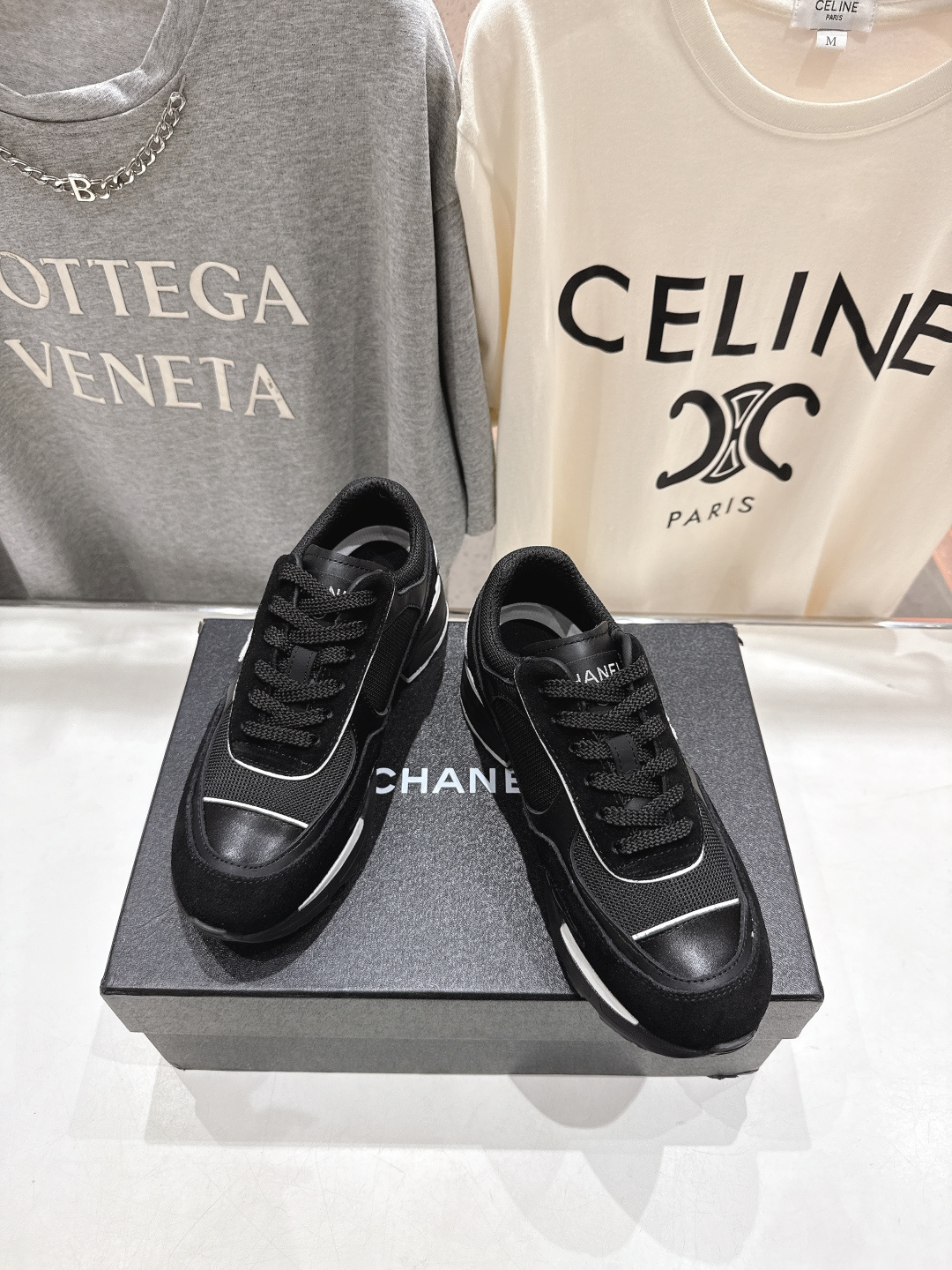 高版本出厂 Chane*香奈儿F015 小香 2025ss新款系带熊猫鞋休闲鞋小白鞋运动鞋 饼干鞋顶级版