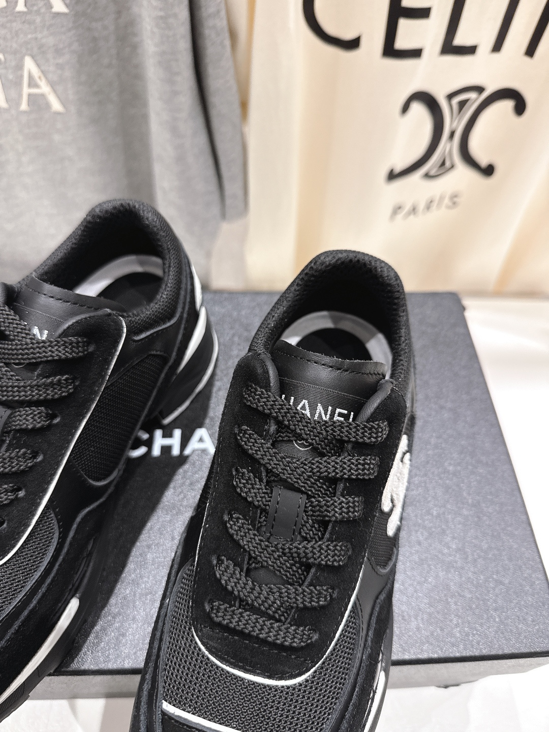 高版本出厂 Chane*香奈儿F015 小香 2025ss新款系带熊猫鞋休闲鞋小白鞋运动鞋 饼干鞋顶级版