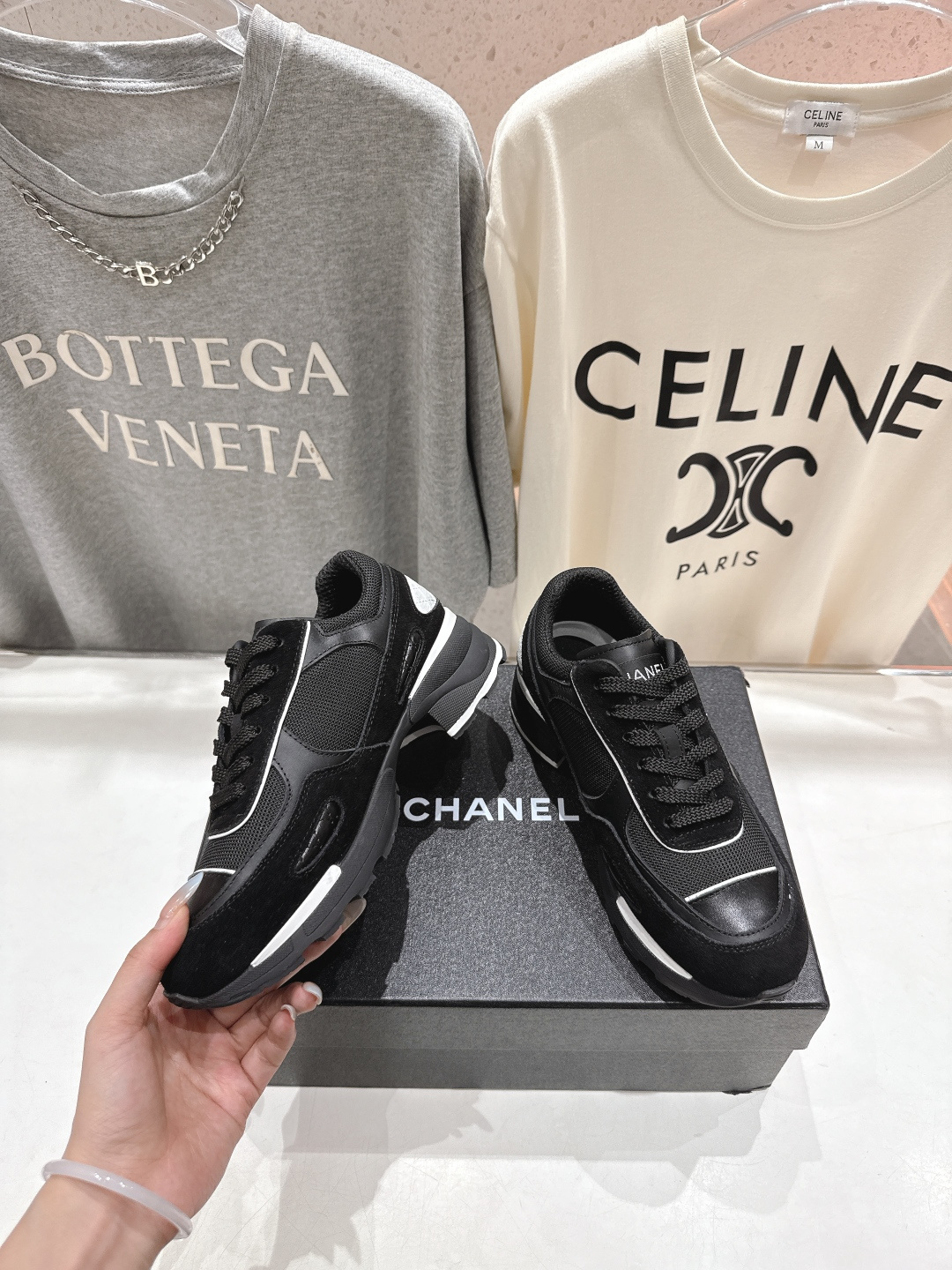 高版本出厂 Chane*香奈儿F015 小香 2025ss新款系带熊猫鞋休闲鞋小白鞋运动鞋 饼干鞋顶级版