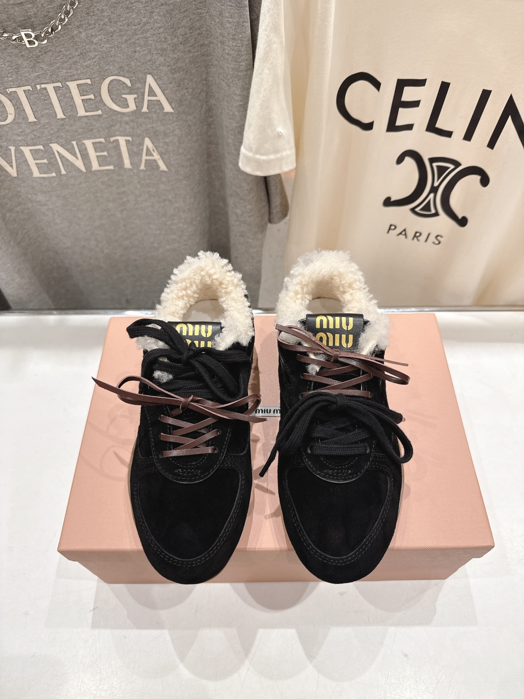 高版本出厂 毛里 MiuMiu/缪缪F022 2025ss秋冬走秀新款系带德训鞋休闲运动鞋 这款系带休闲