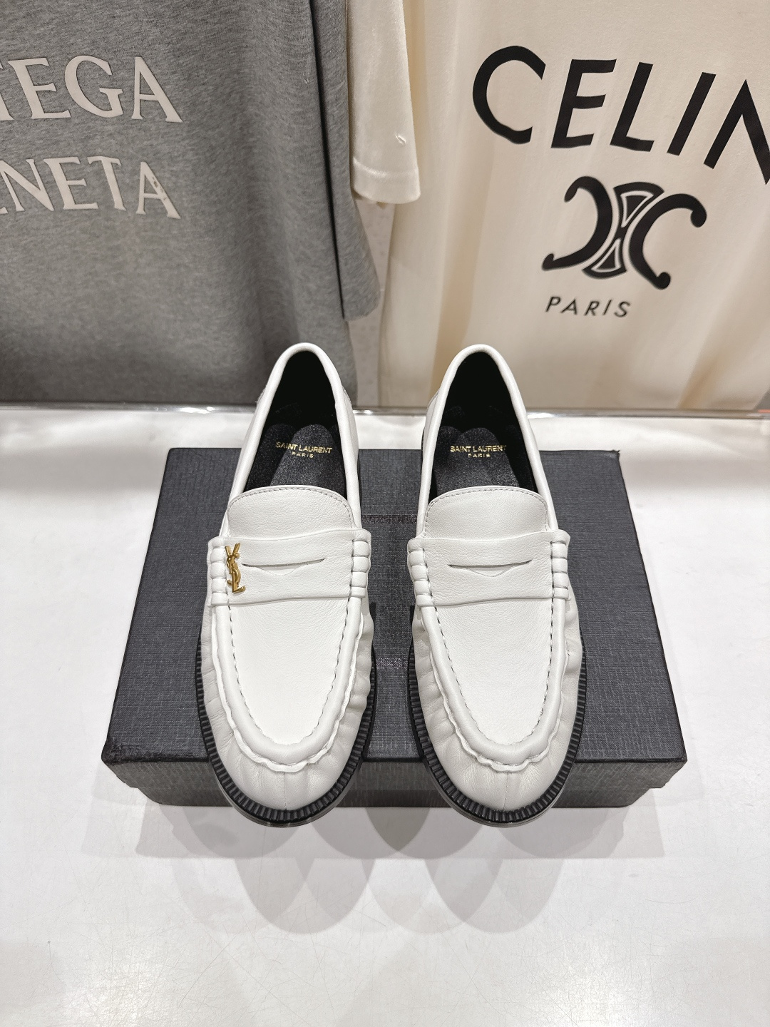 高版本出厂 SAINT LAURENT/圣罗兰YSL 25ss爆款平底玛丽珍一脚蹬乐福鞋，2025全新升