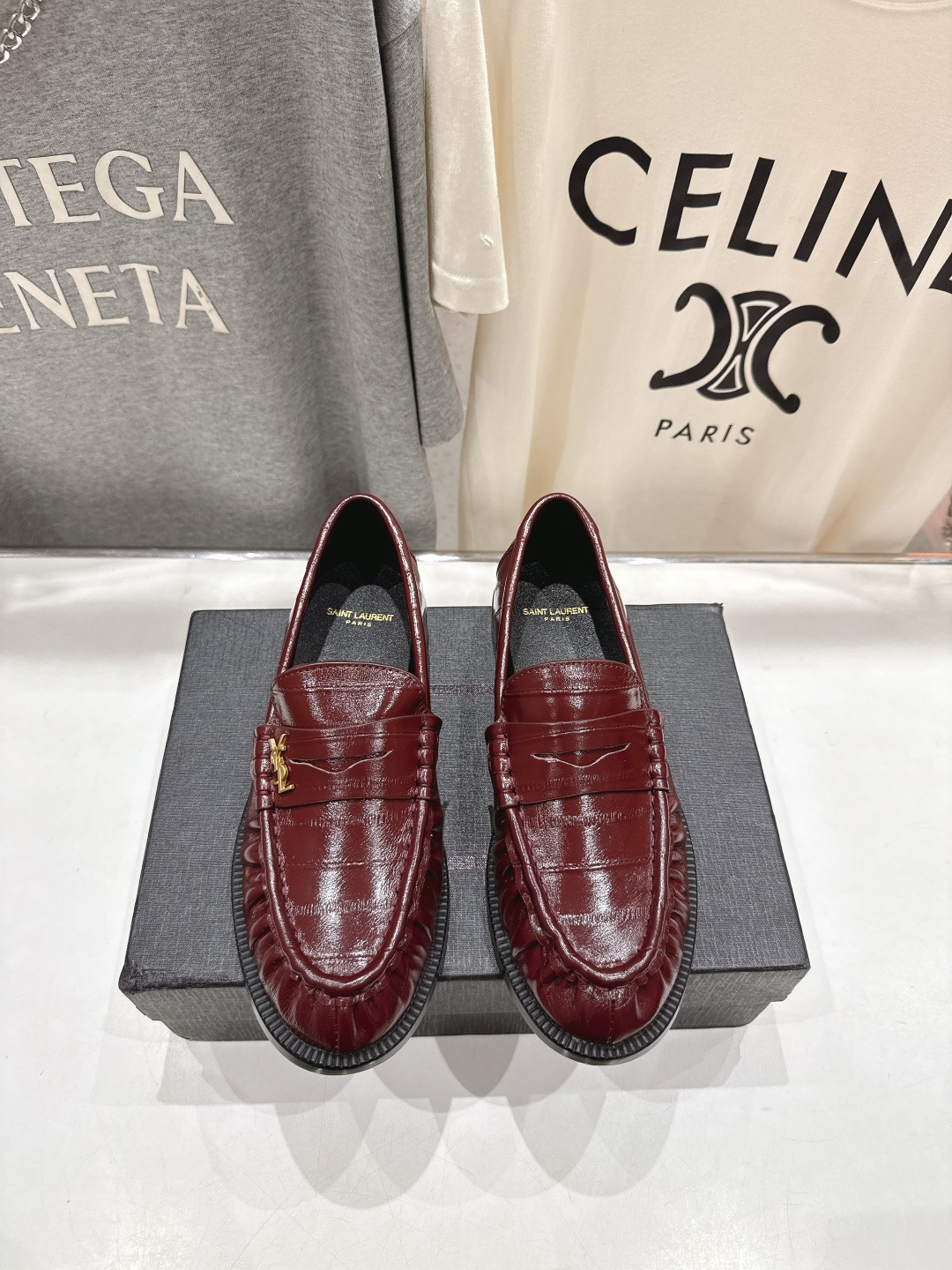 高版本出厂 SAINT LAURENT/圣罗兰YSL 25ss爆款平底玛丽珍一脚蹬乐福鞋，2025全新升