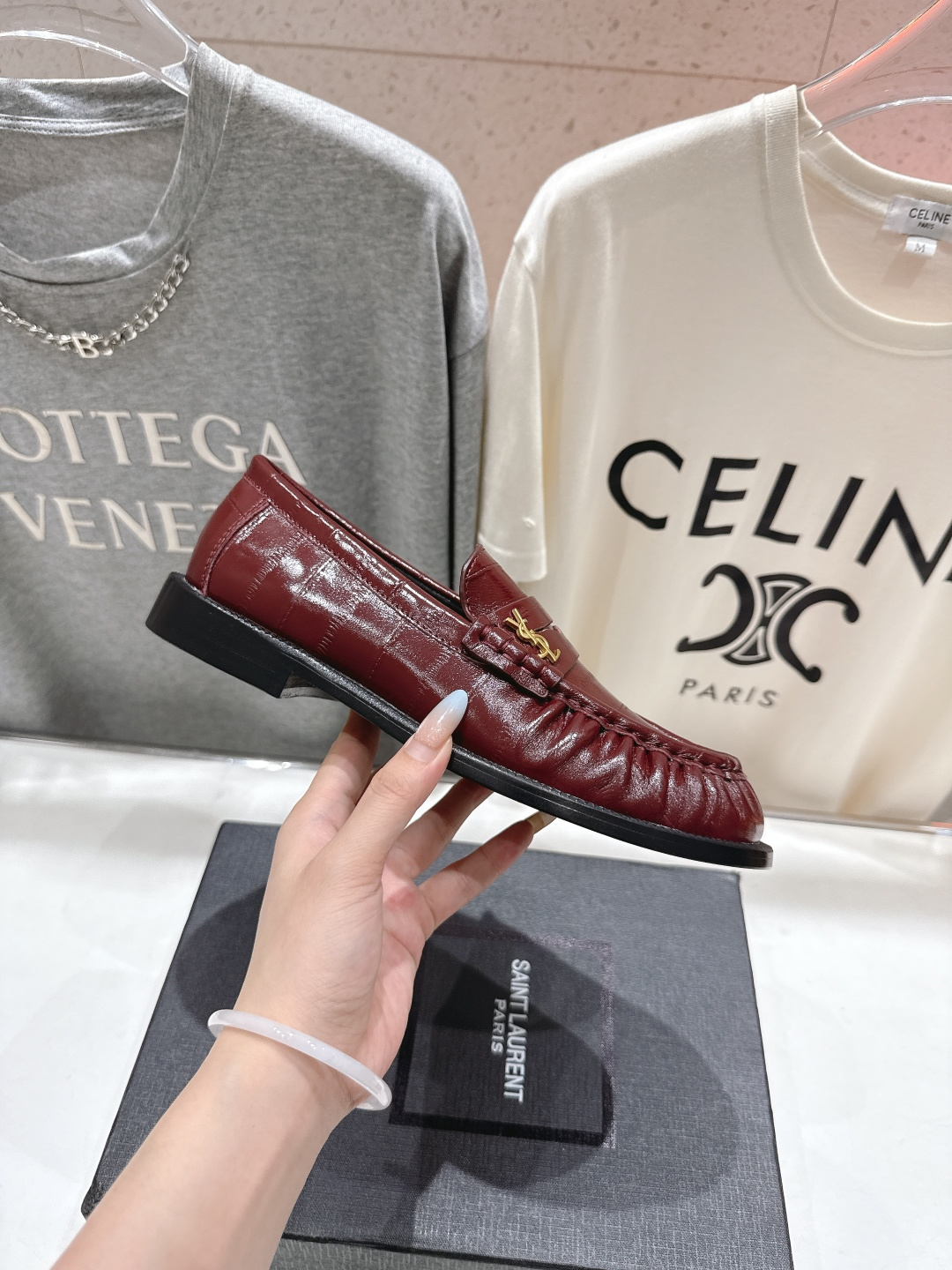 高版本出厂 SAINT LAURENT/圣罗兰YSL 25ss爆款平底玛丽珍一脚蹬乐福鞋，2025全新升