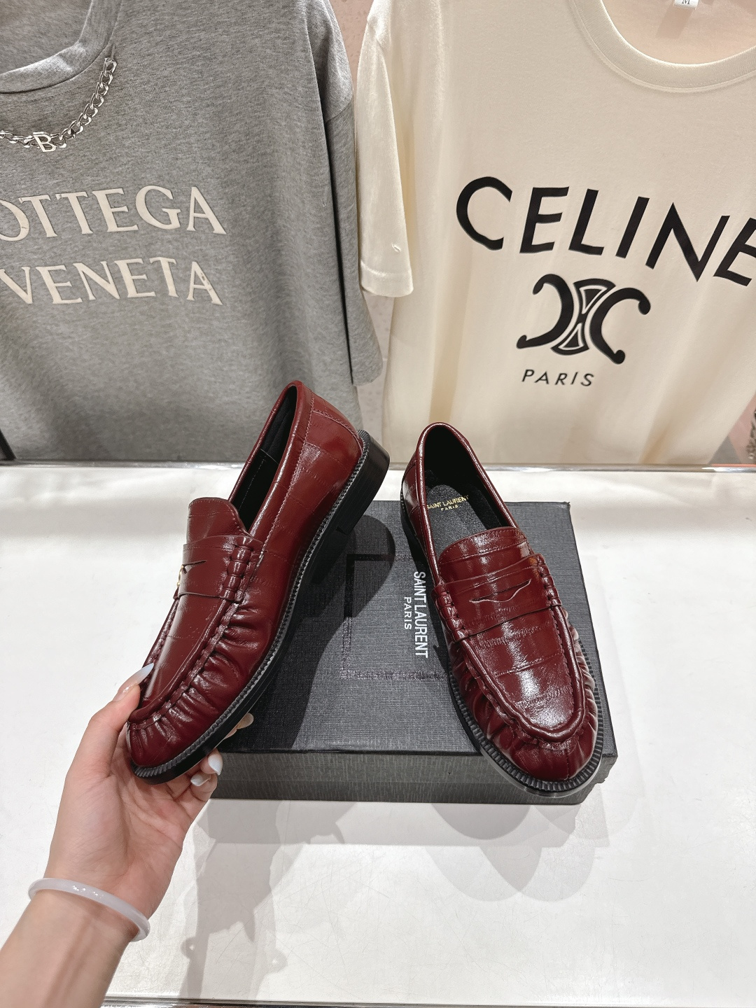 高版本出厂 SAINT LAURENT/圣罗兰YSL 25ss爆款平底玛丽珍一脚蹬乐福鞋，2025全新升