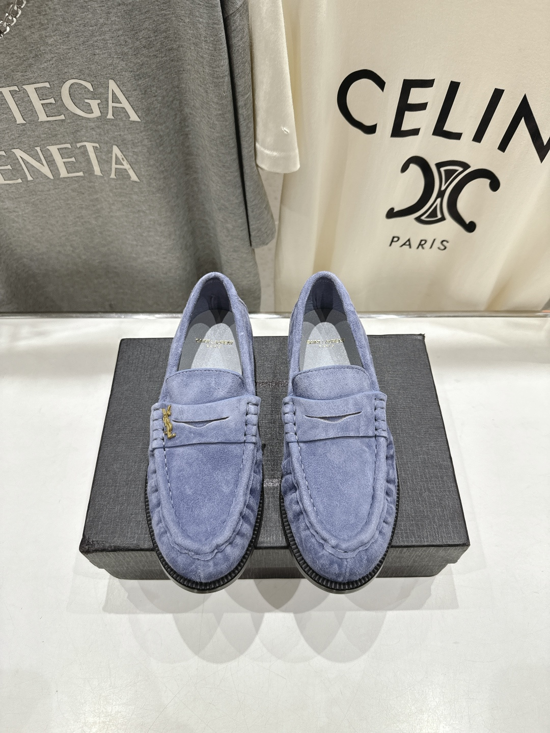 高版本出厂 SAINT LAURENT/圣罗兰YSL 25ss爆款平底玛丽珍一脚蹬乐福鞋，2025全新升