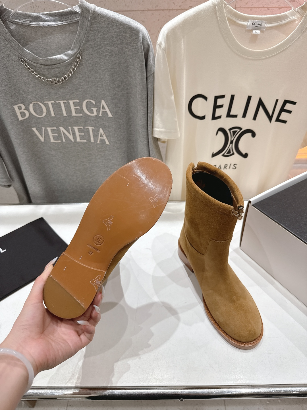 高版本出厂 Chanel/香奈儿F028 小香2025ss秋冬新款切尔西帅气短靴中筒靴马丁靴，原版拆卸精