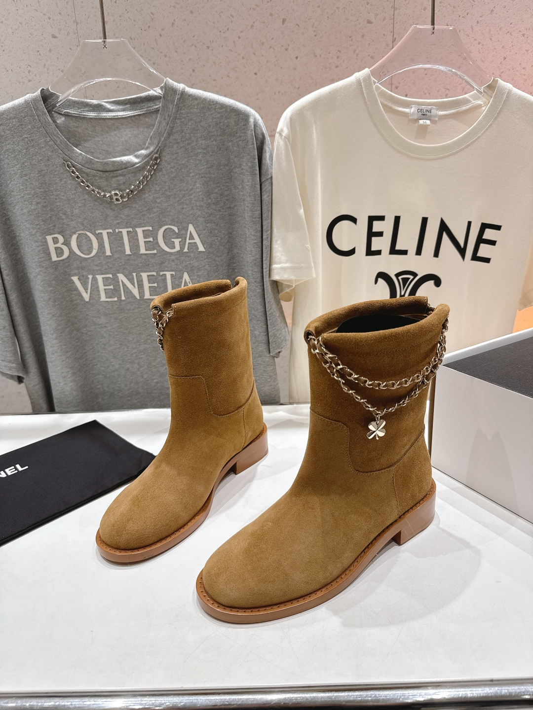 高版本出厂 Chanel/香奈儿F028 小香2025ss秋冬新款切尔西帅气短靴中筒靴马丁靴，原版拆卸精