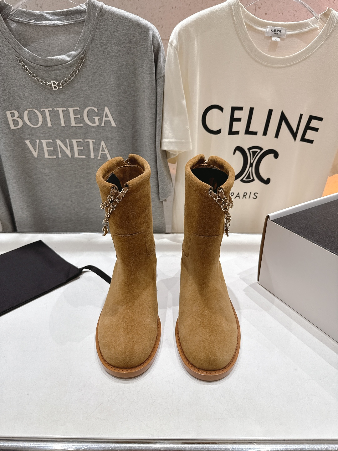 高版本出厂 Chanel/香奈儿F028 小香2025ss秋冬新款切尔西帅气短靴中筒靴马丁靴，原版拆卸精