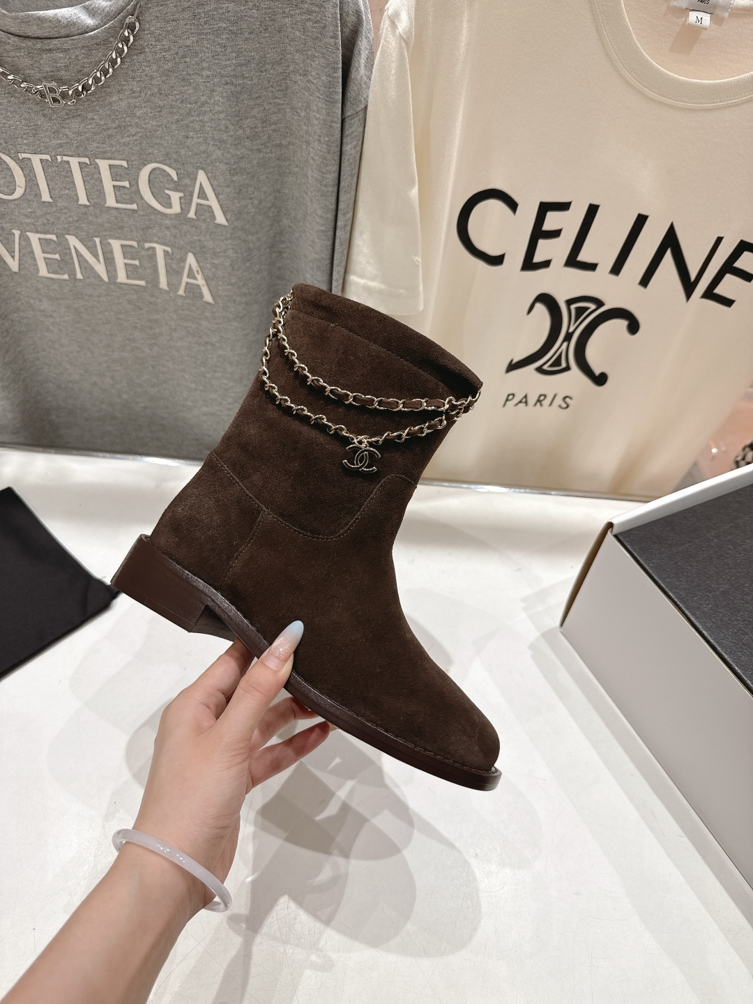 高版本出厂 Chanel/香奈儿F028 小香2025ss秋冬新款切尔西帅气短靴中筒靴马丁靴，原版拆卸精