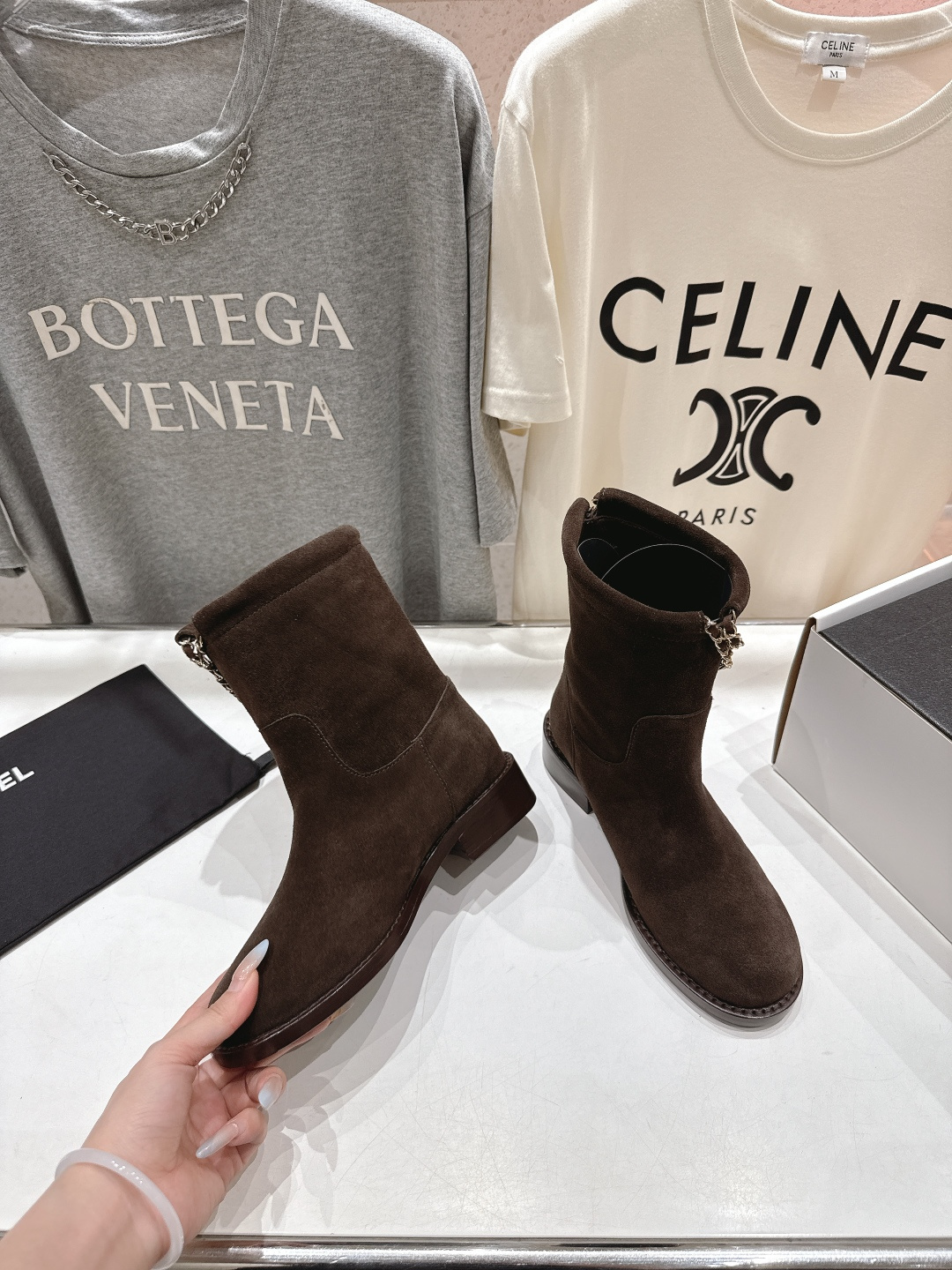 高版本出厂 Chanel/香奈儿F028 小香2025ss秋冬新款切尔西帅气短靴中筒靴马丁靴，原版拆卸精