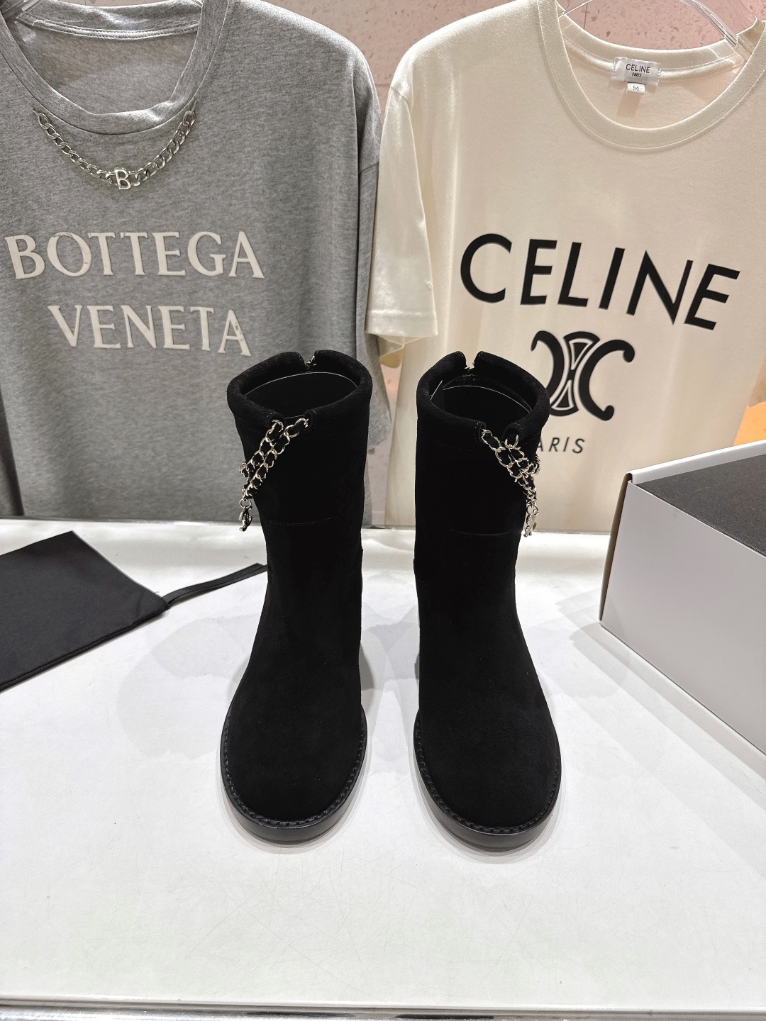 高版本出厂 Chanel/香奈儿F028 小香2025ss秋冬新款切尔西帅气短靴中筒靴马丁靴，原版拆卸精