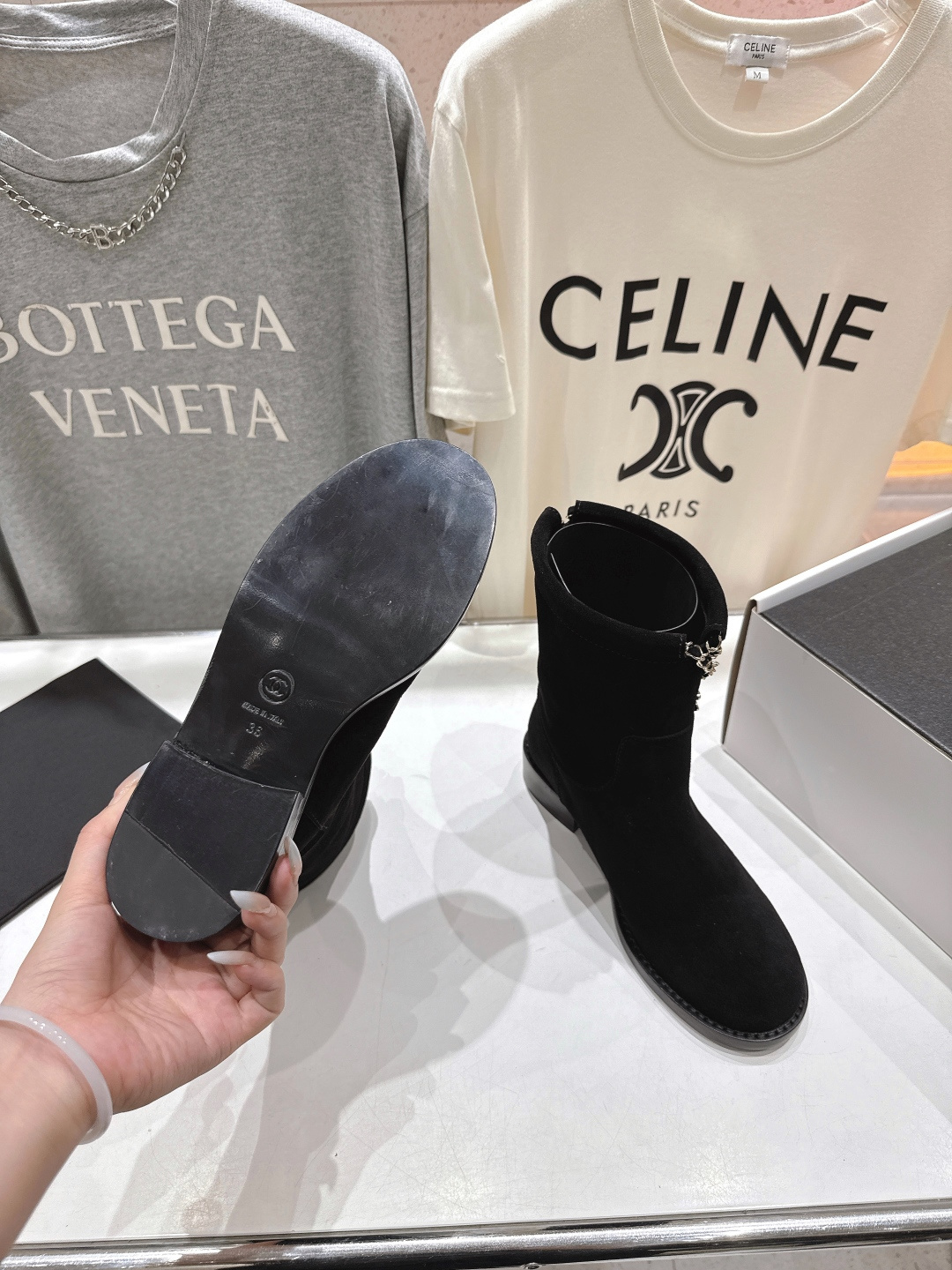 高版本出厂 Chanel/香奈儿F028 小香2025ss秋冬新款切尔西帅气短靴中筒靴马丁靴，原版拆卸精