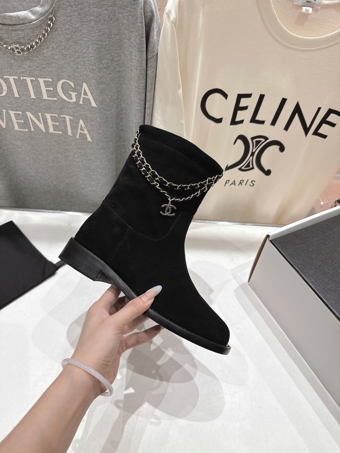 高版本出厂 Chanel/香奈儿F028 小香2025ss秋冬新款切尔西帅气短靴中筒靴马丁靴，原版拆卸精