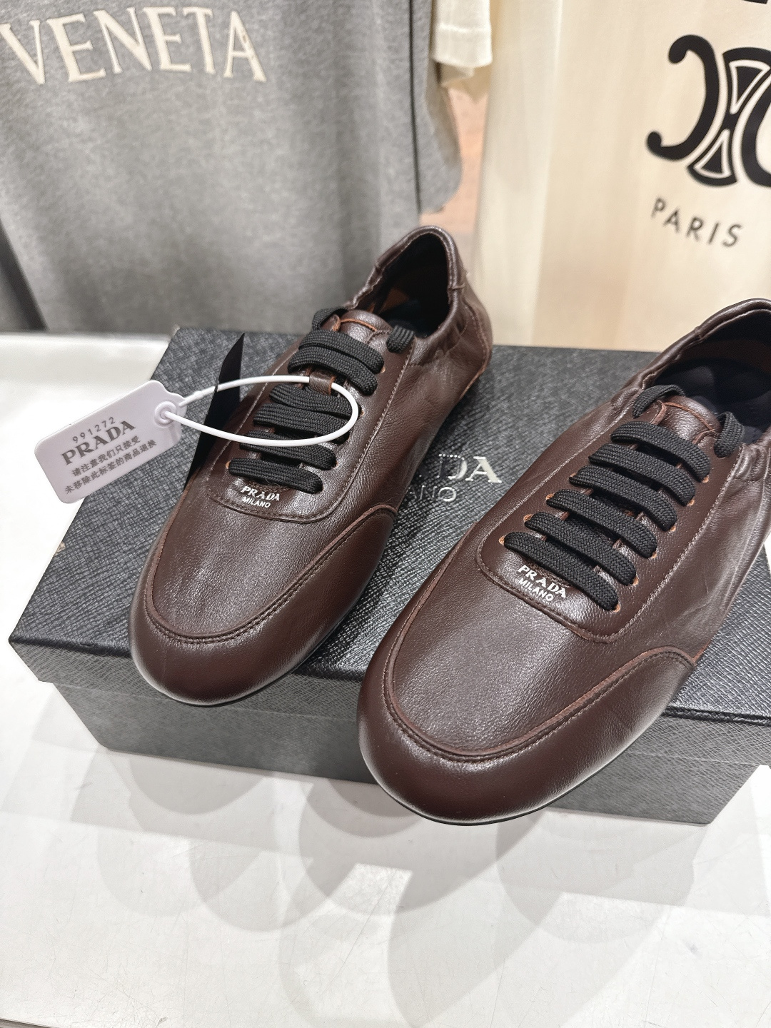 高版本出厂 Prada*普拉达P家F029 25ssfw～new新款系带玛丽珍休闲鞋芭蕾舞鞋，低调奢华懒