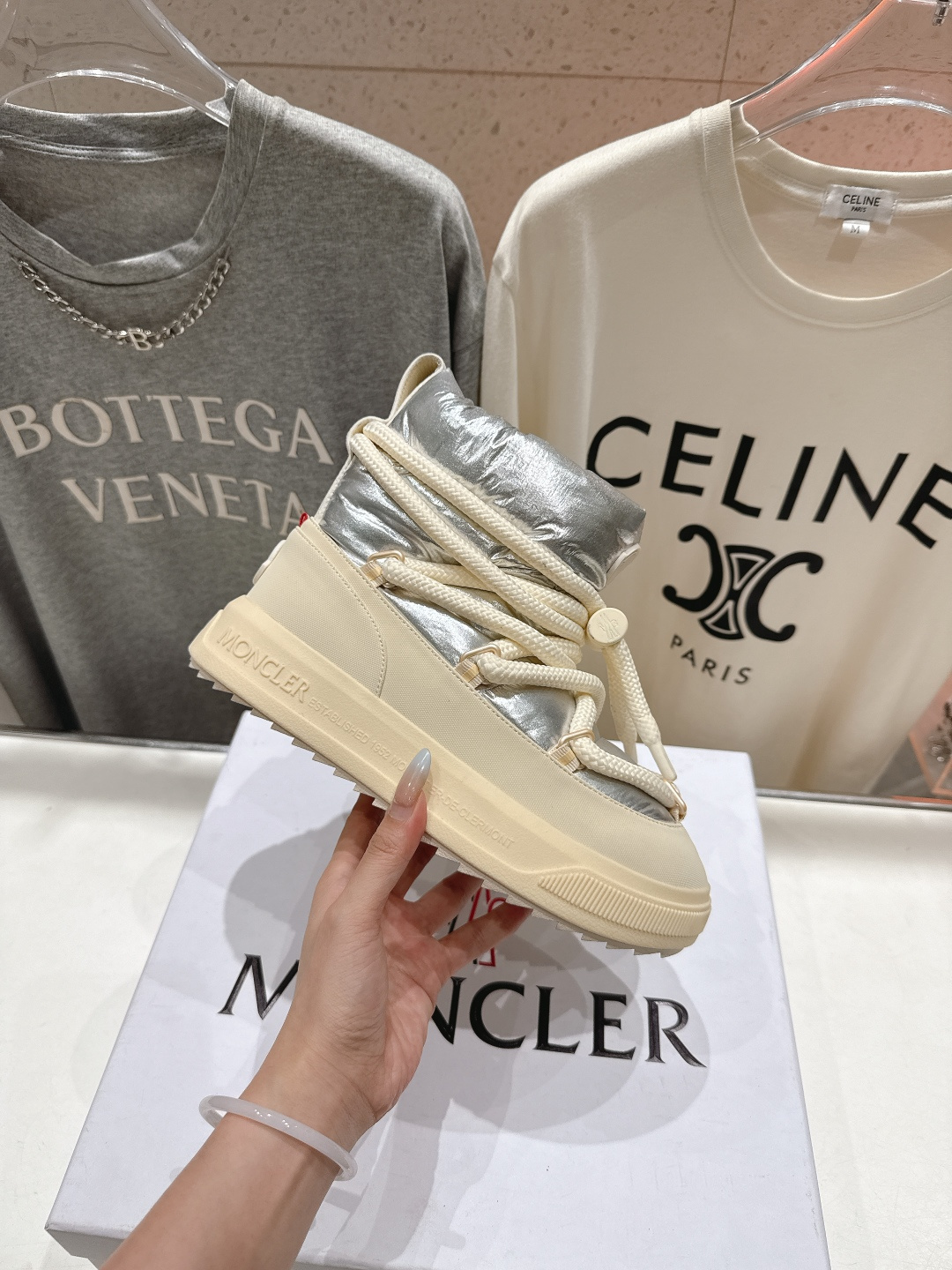 高版本出厂 Moncler/蒙口F029 2025ss秋冬最新款厚底保暖绑带短靴雪地靴奢华与功能的完美融