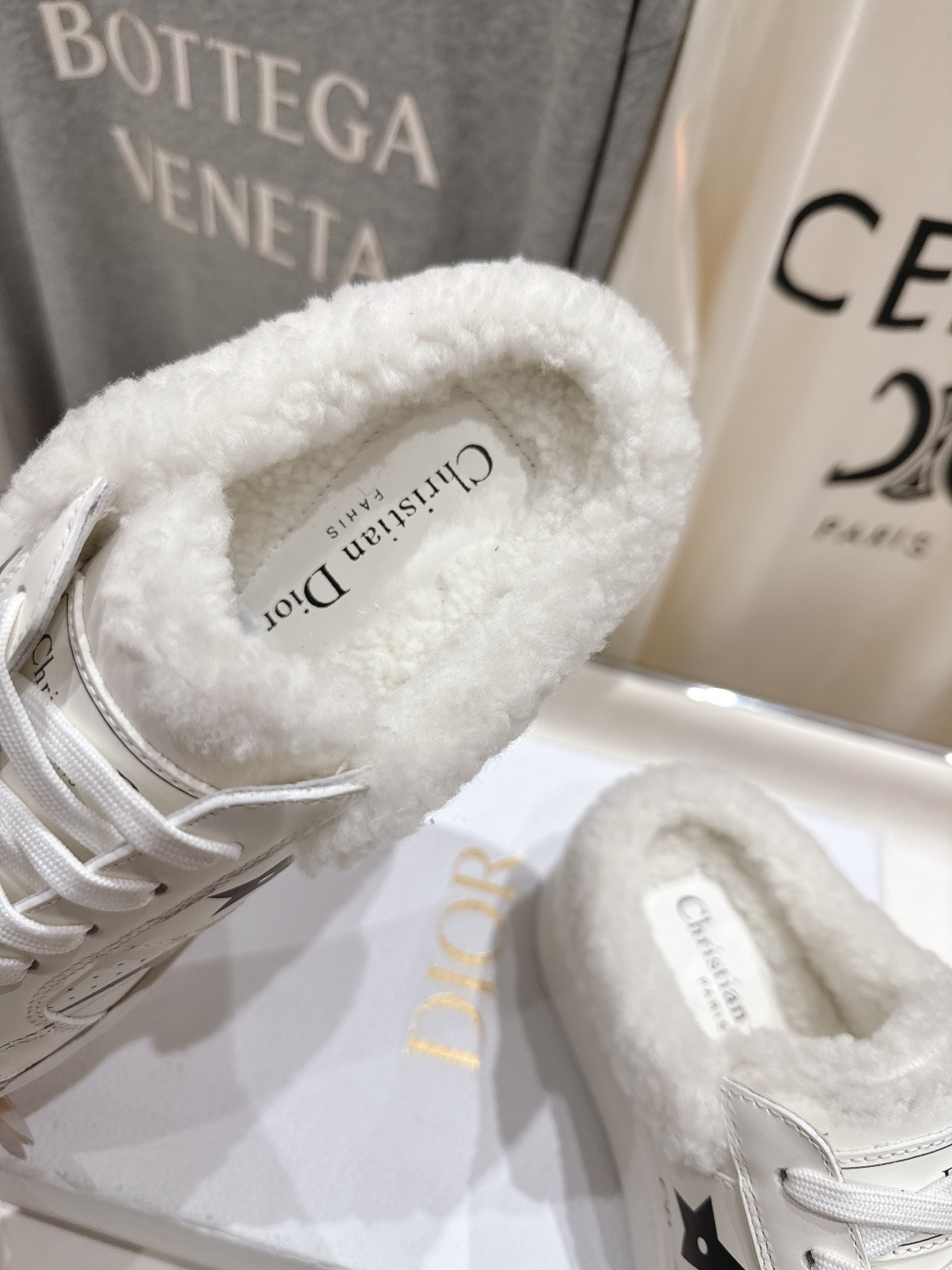 市场高版本 厚底 Dior Star 迪奥D家F037 2025ss秋冬新款半拖厚底羊毛里休闲鞋小白鞋延