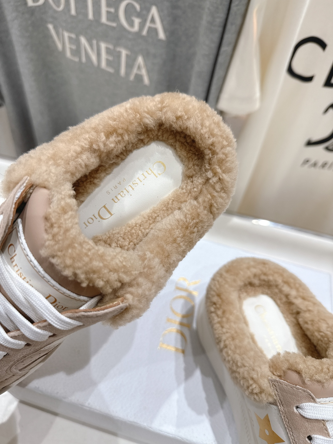 市场高版本 厚底 Dior Star 迪奥D家F037 2025ss秋冬新款半拖厚底羊毛里休闲鞋小白鞋延