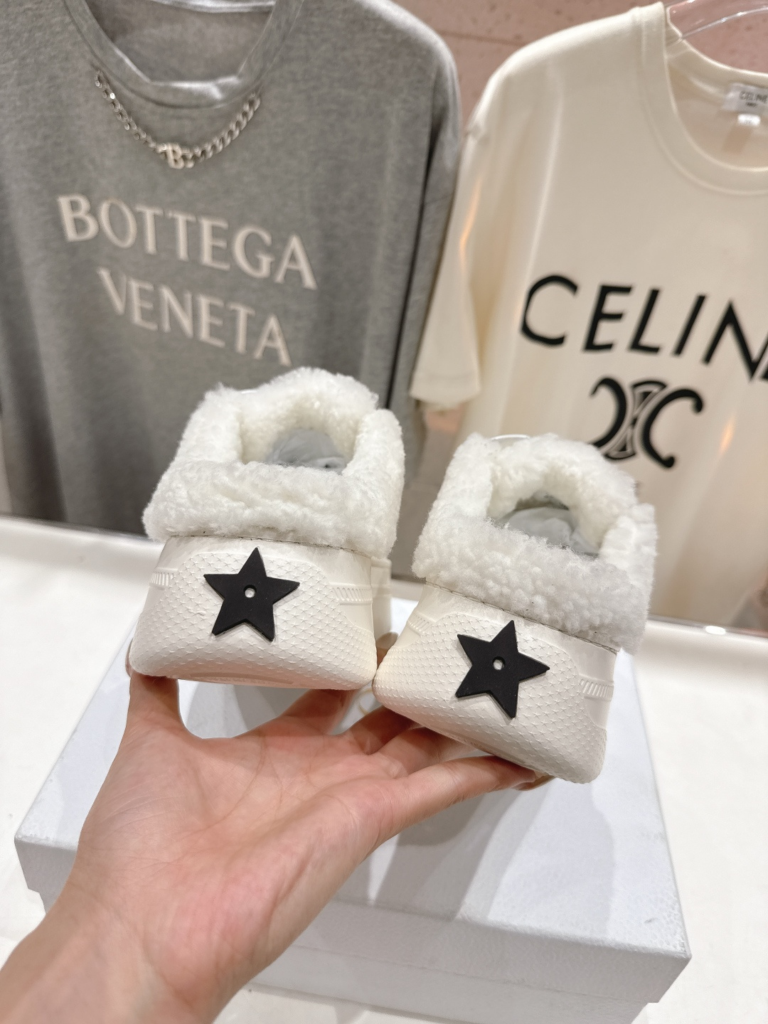 市场高版本 厚底 Dior Star 迪奥D家F037 2025ss秋冬新款半拖厚底羊毛里休闲鞋小白鞋延