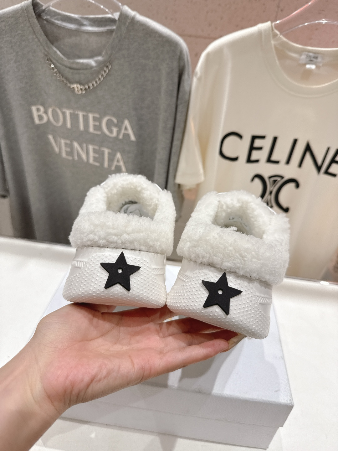 市场高版本 厚底 Dior Star 迪奥D家F037 2025ss秋冬新款半拖厚底羊毛里休闲鞋小白鞋延