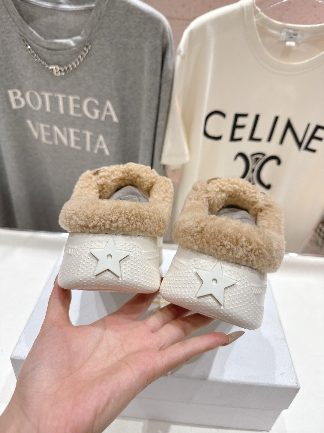 市场高版本 厚底 Dior Star 迪奥D家F037 2025ss秋冬新款半拖厚底羊毛里休闲鞋小白鞋延