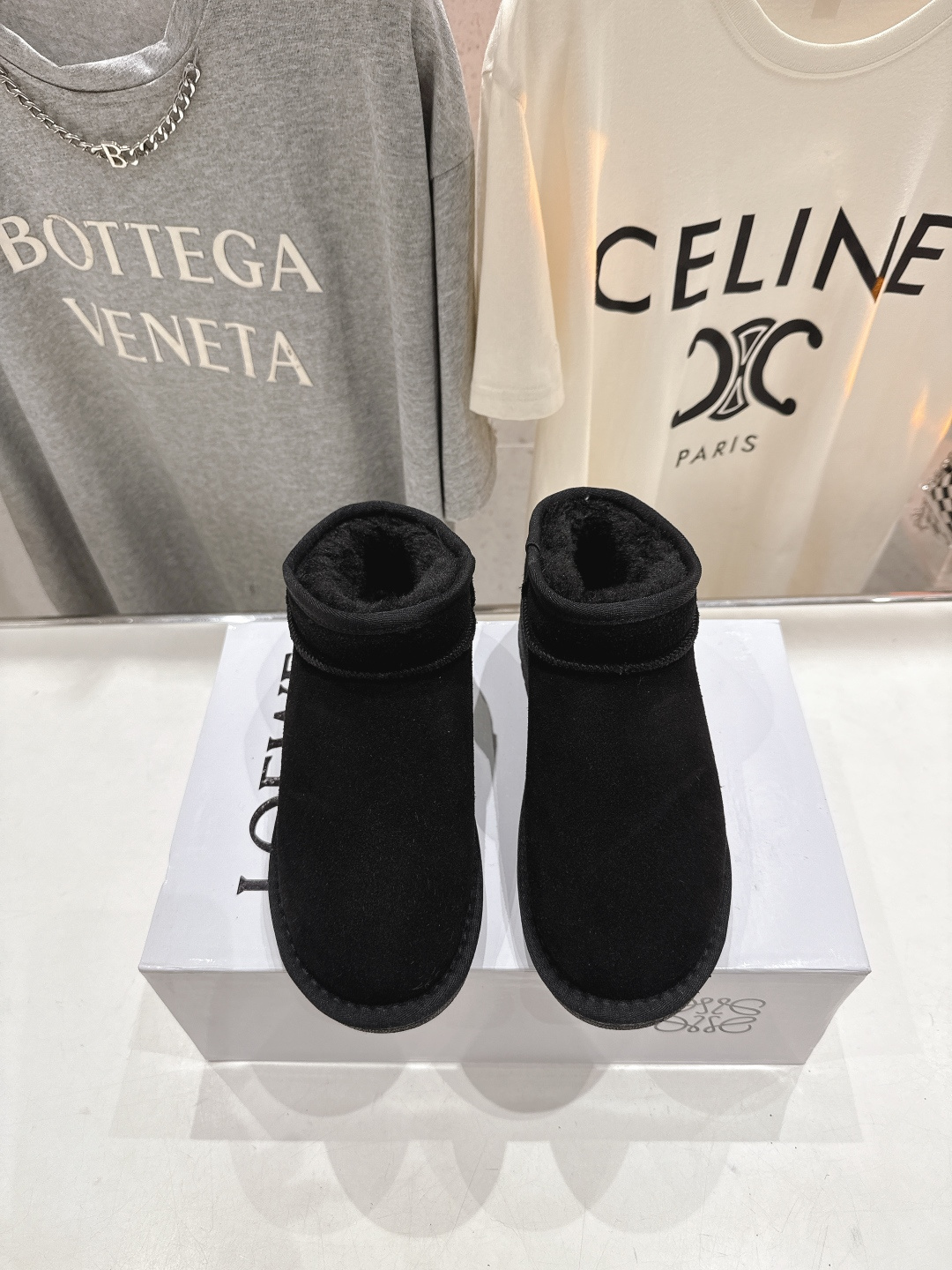 高版本出厂 Loewe/罗意威F036 25ss冬季最新毛里雪地靴毛毛靴小短靴～顶级版本 罗意威毛毛靴这