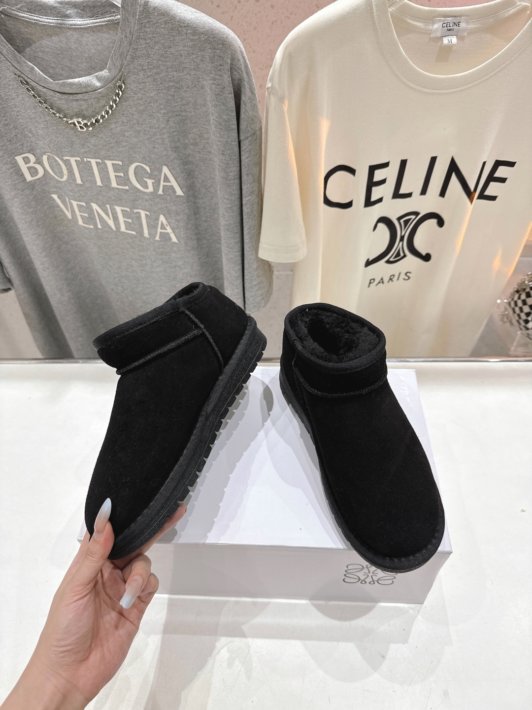 高版本出厂 Loewe/罗意威F036 25ss冬季最新毛里雪地靴毛毛靴小短靴～顶级版本 罗意威毛毛靴这