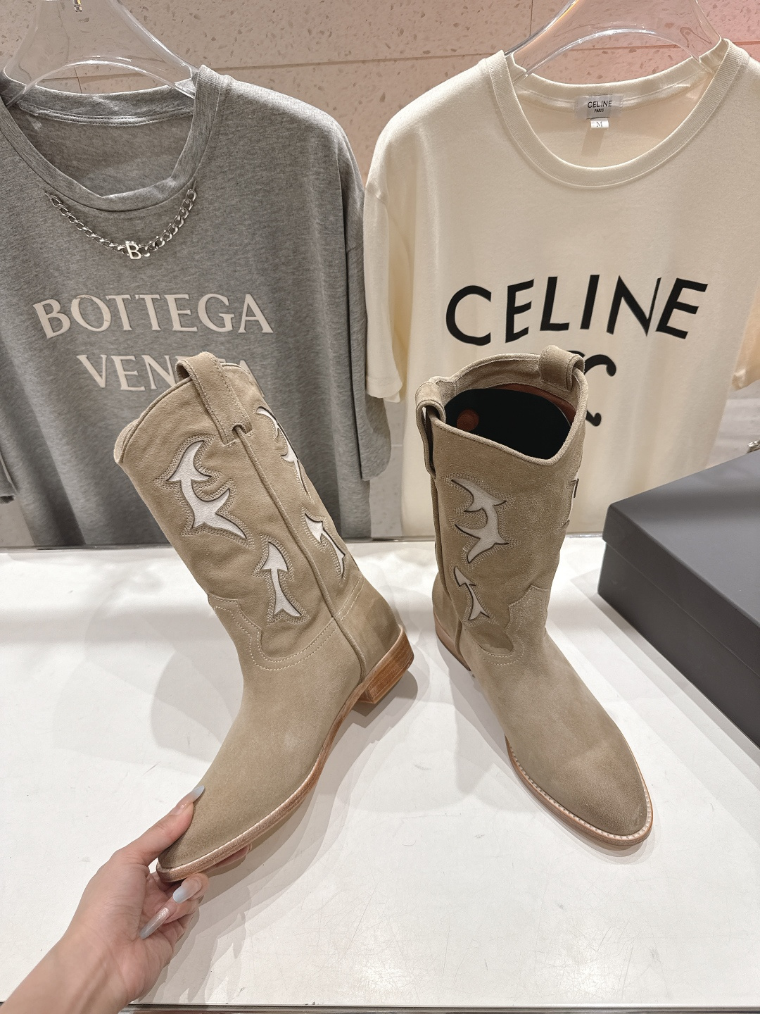 高版本出厂 SARTORE...潮牌F028 2025ss秋冬专柜新款英伦风复古高跟短靴骑士靴西部靴集现