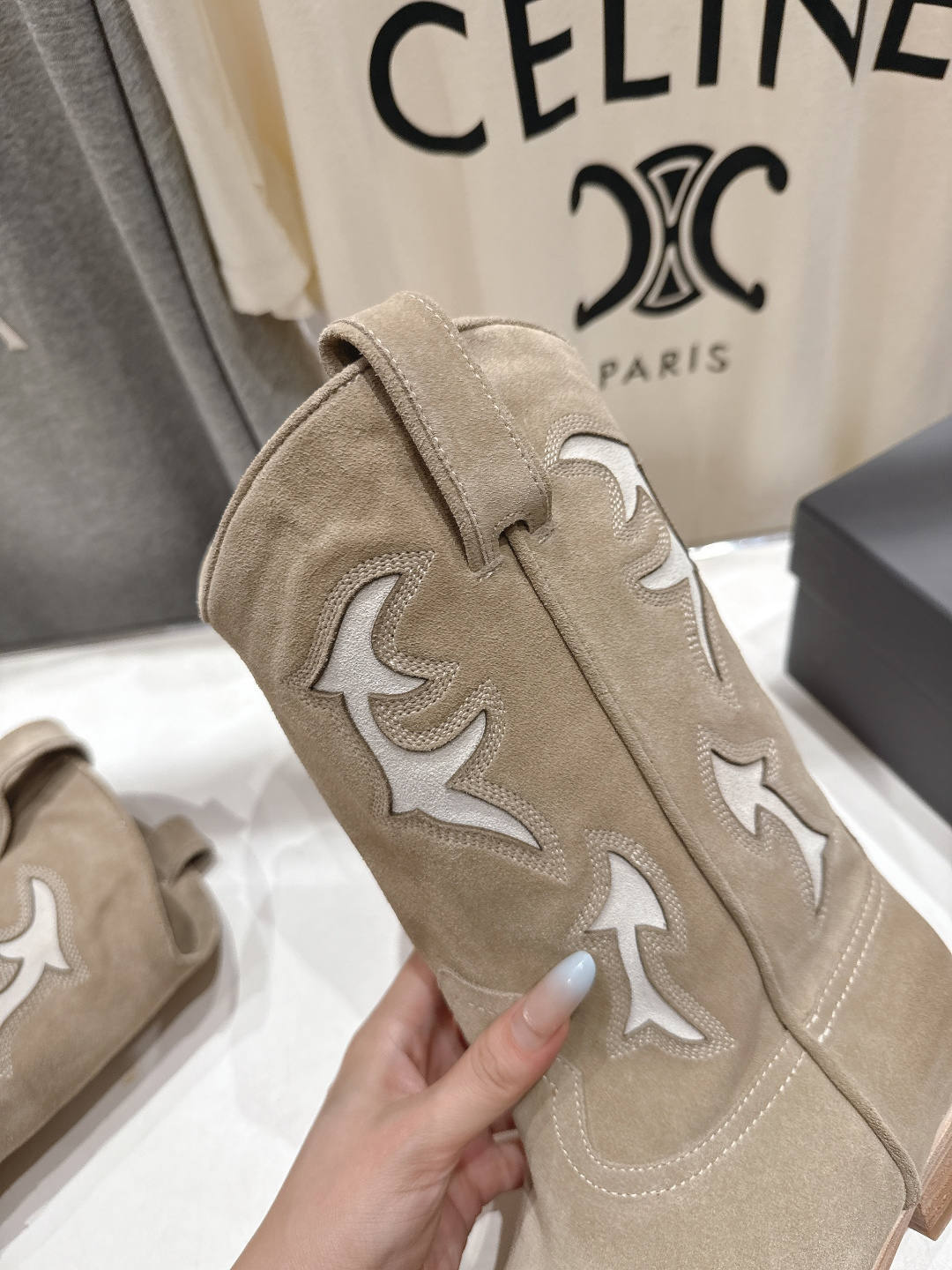 高版本出厂 SARTORE...潮牌F028 2025ss秋冬专柜新款英伦风复古高跟短靴骑士靴西部靴集现