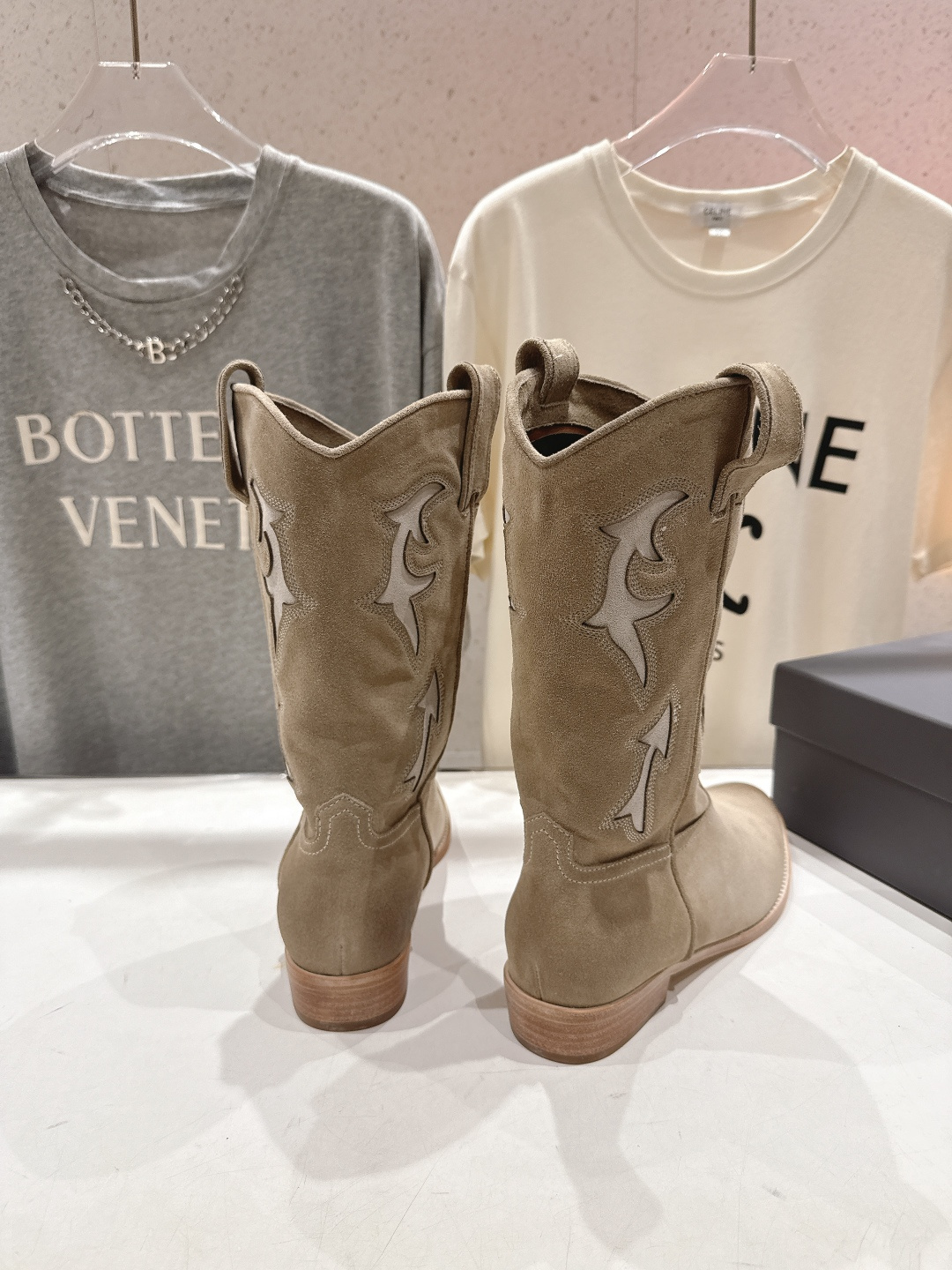 高版本出厂 SARTORE...潮牌F028 2025ss秋冬专柜新款英伦风复古高跟短靴骑士靴西部靴集现