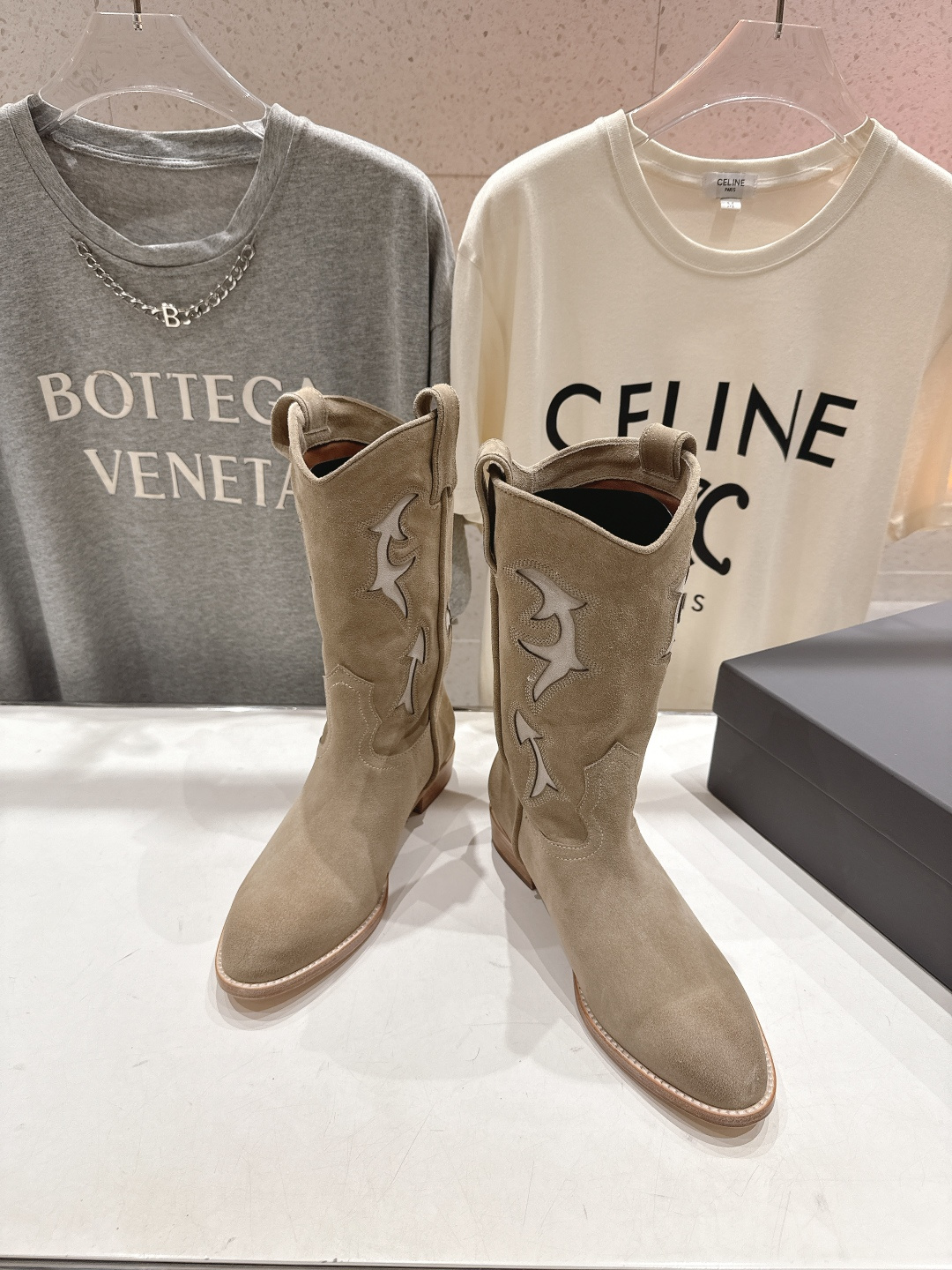 高版本出厂 SARTORE...潮牌F028 2025ss秋冬专柜新款英伦风复古高跟短靴骑士靴西部靴集现