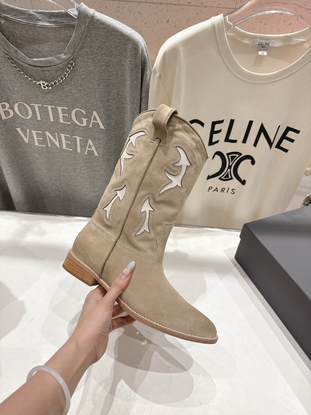 高版本出厂 SARTORE...潮牌F028 2025ss秋冬专柜新款英伦风复古高跟短靴骑士靴西部靴集现