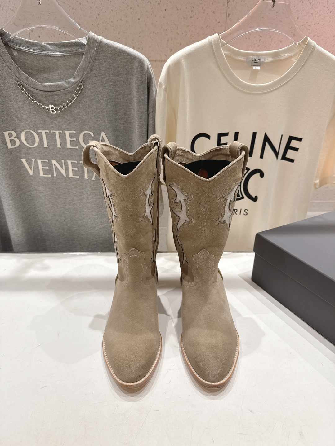 高版本出厂 SARTORE...潮牌F028 2025ss秋冬专柜新款英伦风复古高跟短靴骑士靴西部靴集现