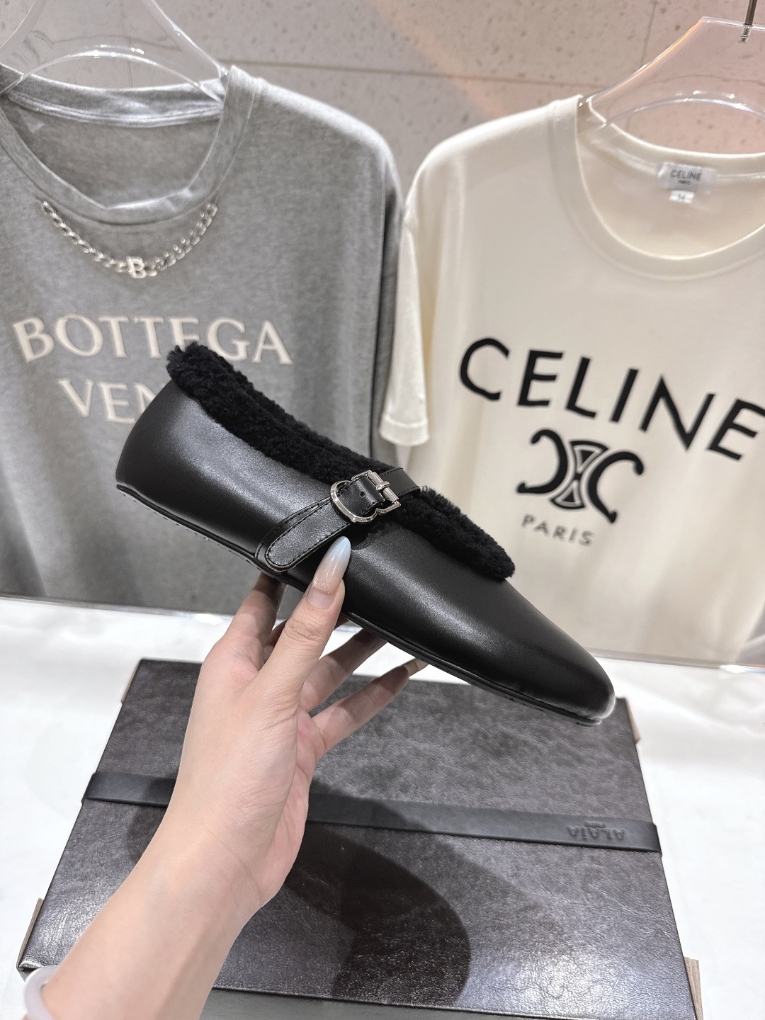 高版本出厂 毛里 独家新品 Alaia 阿莱亚25ss/秋冬走秀款平底羊毛里玛丽珍芭蕾舞鞋休闲鞋章小蕙同