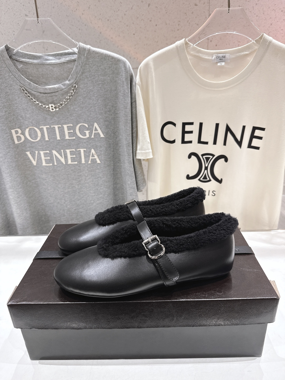 高版本出厂 毛里 独家新品 Alaia 阿莱亚25ss/秋冬走秀款平底羊毛里玛丽珍芭蕾舞鞋休闲鞋章小蕙同