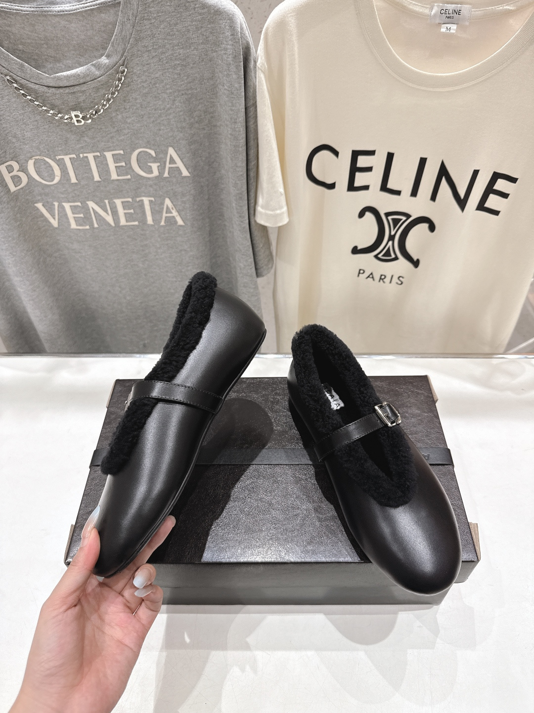 高版本出厂 毛里 独家新品 Alaia 阿莱亚25ss/秋冬走秀款平底羊毛里玛丽珍芭蕾舞鞋休闲鞋章小蕙同